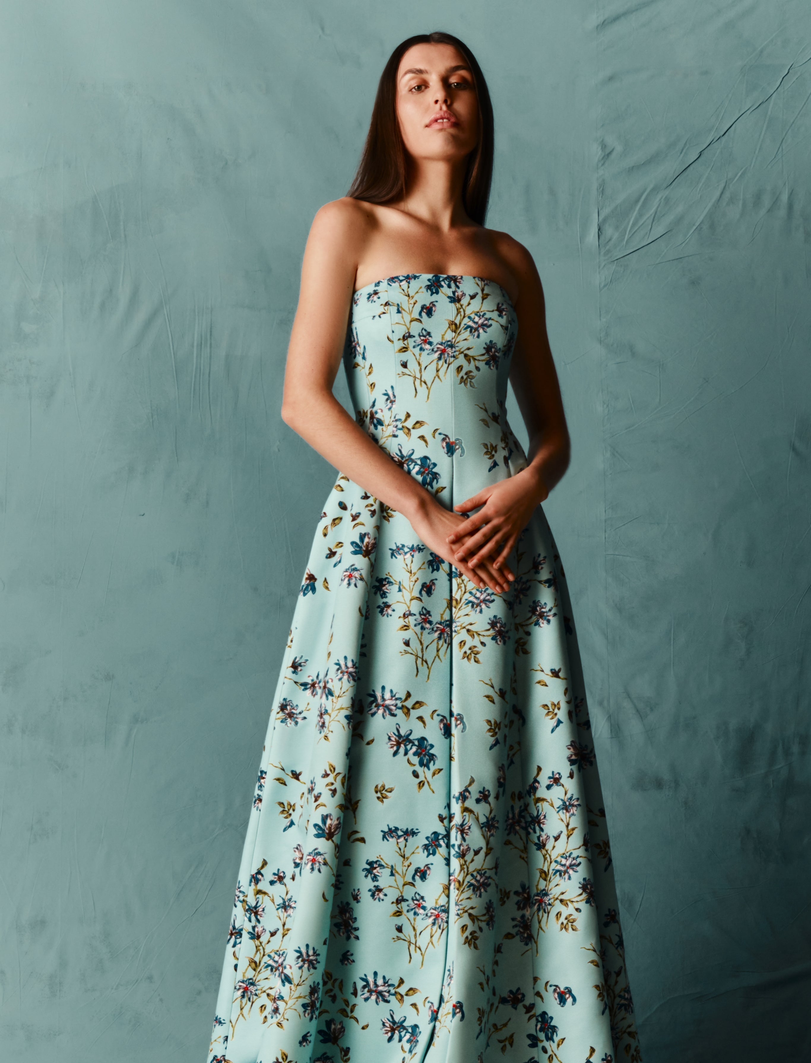 emilia wickstead ragna dress green rose floral print taffeta faille Emilia Wickstead Ragna Rose-Print Taffeta-Faille Dress - Yellow