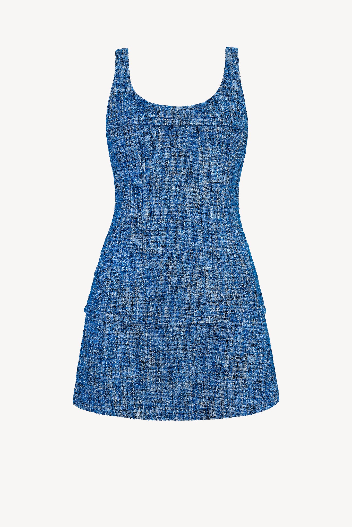 Beata Dress In Blue Cotton Tweed | Emilia Wickstead