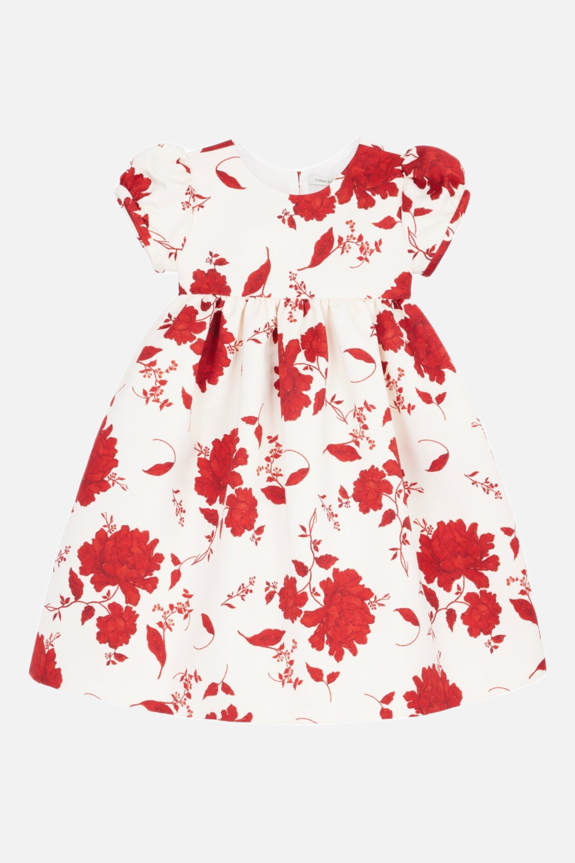 Dorothy Dress In Red Rose & Cream Taffeta Faille