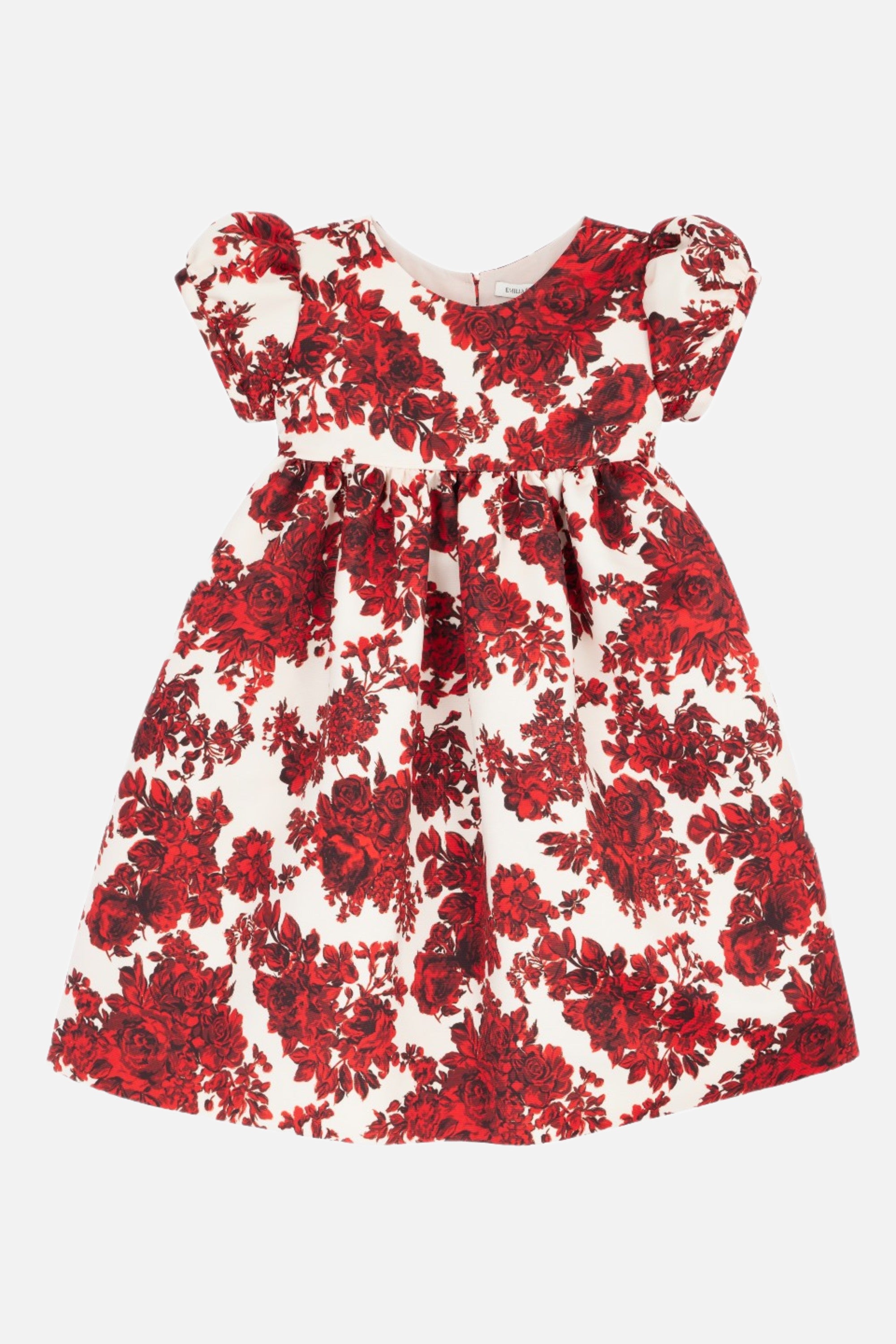 Dorothy Dress In Red Roses Taffeta Faille