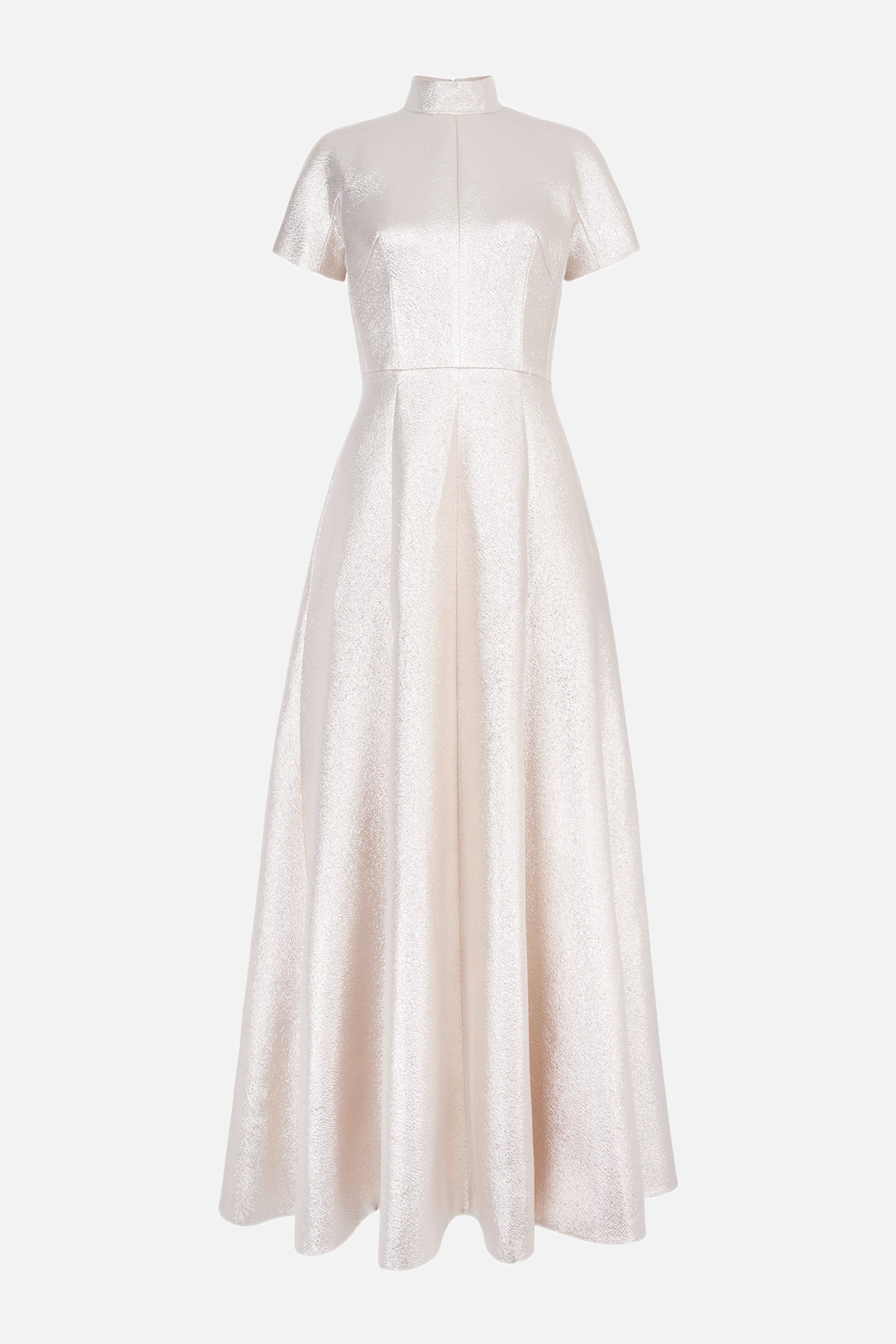 metallic tea length dress Malinda Dress in Champagne Metallic Cloque– Emilia Wickstead