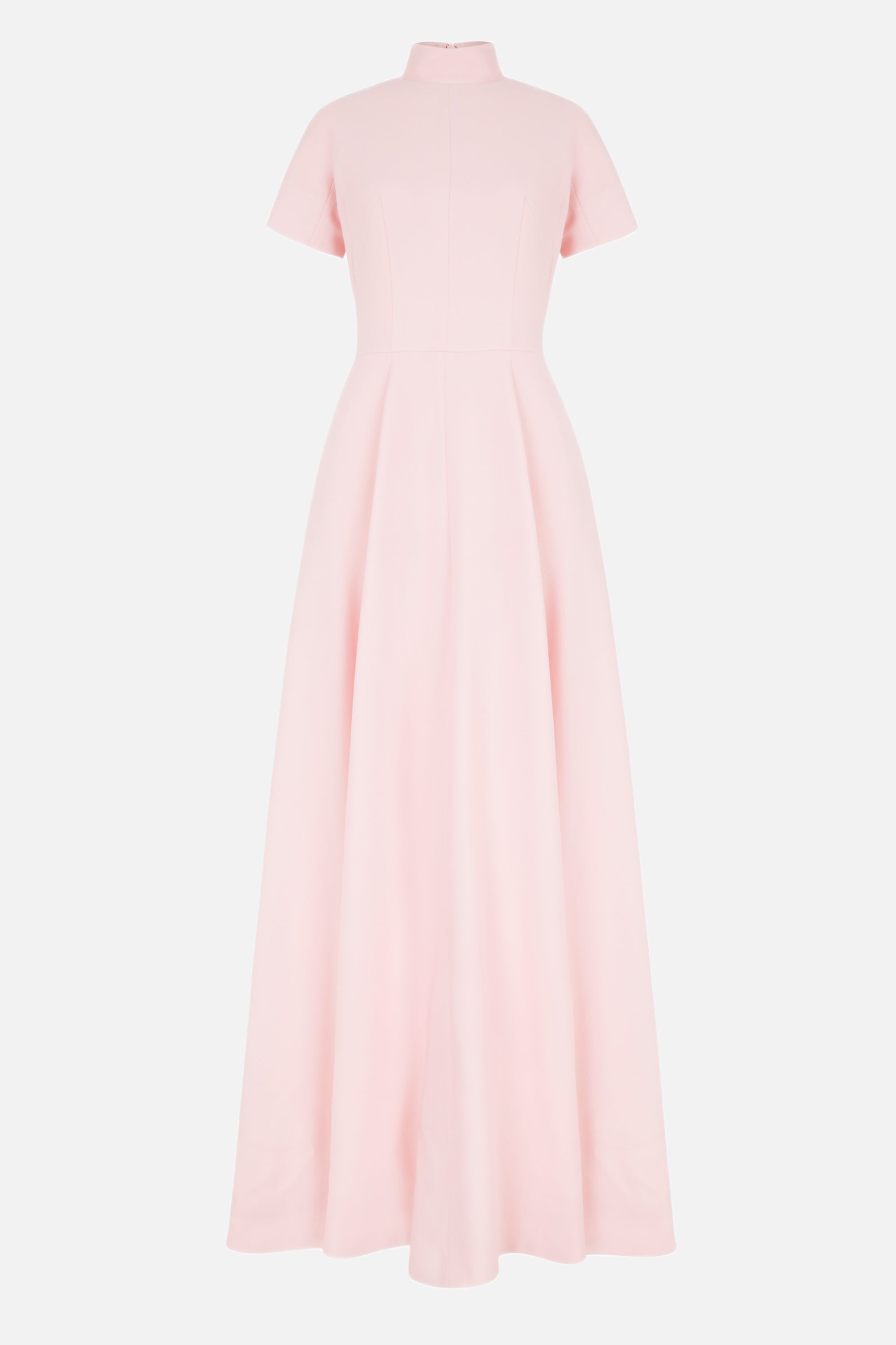 pink wool dress Pink Wool Tweed Dress with Detachable Belt | V-Neckline and Back | Josephine Collection