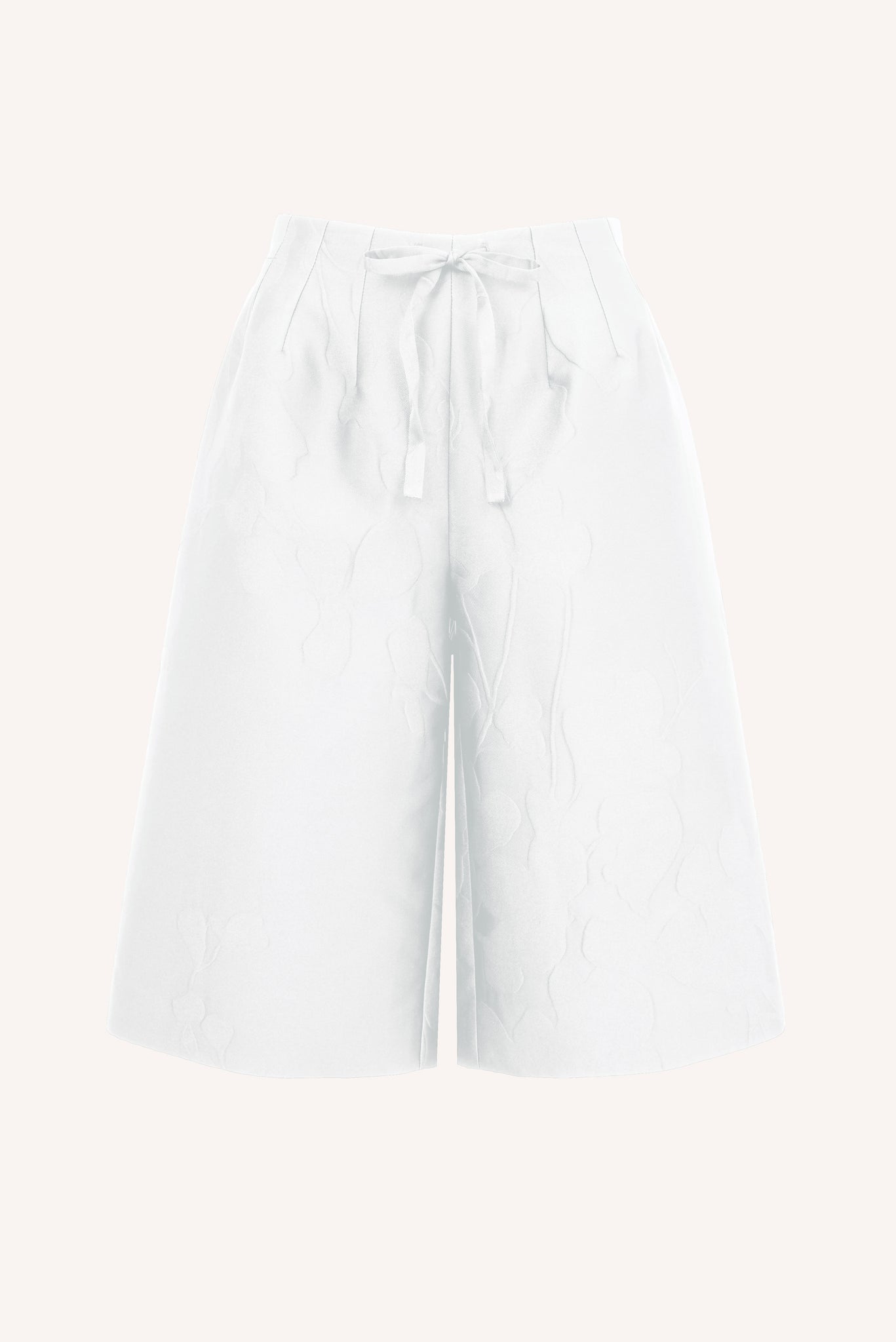 Apera Shorts in White Floral Embossed Cloque | Emilia Wickstead