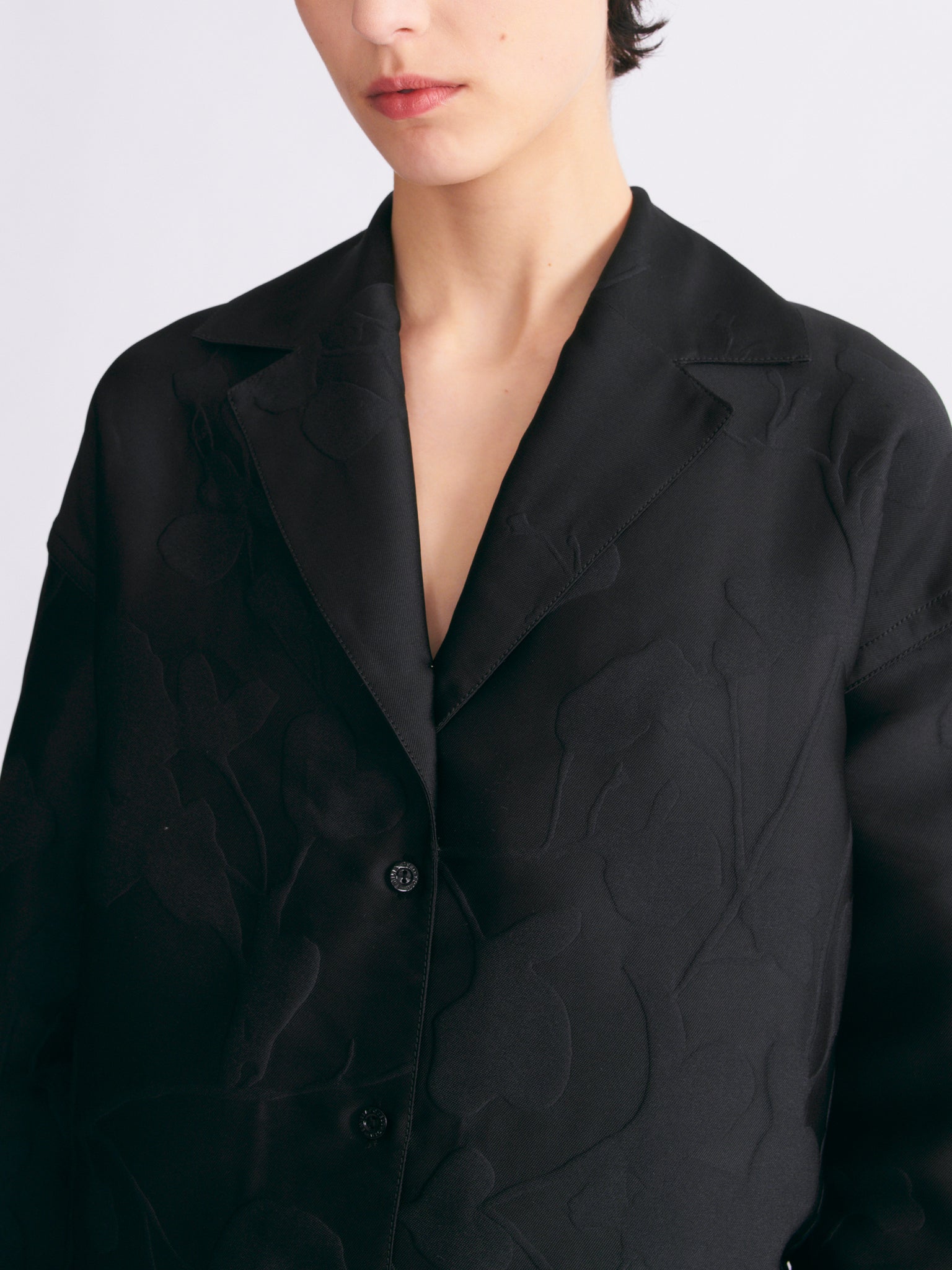 Arona Shirt in Black Embossed Cloque