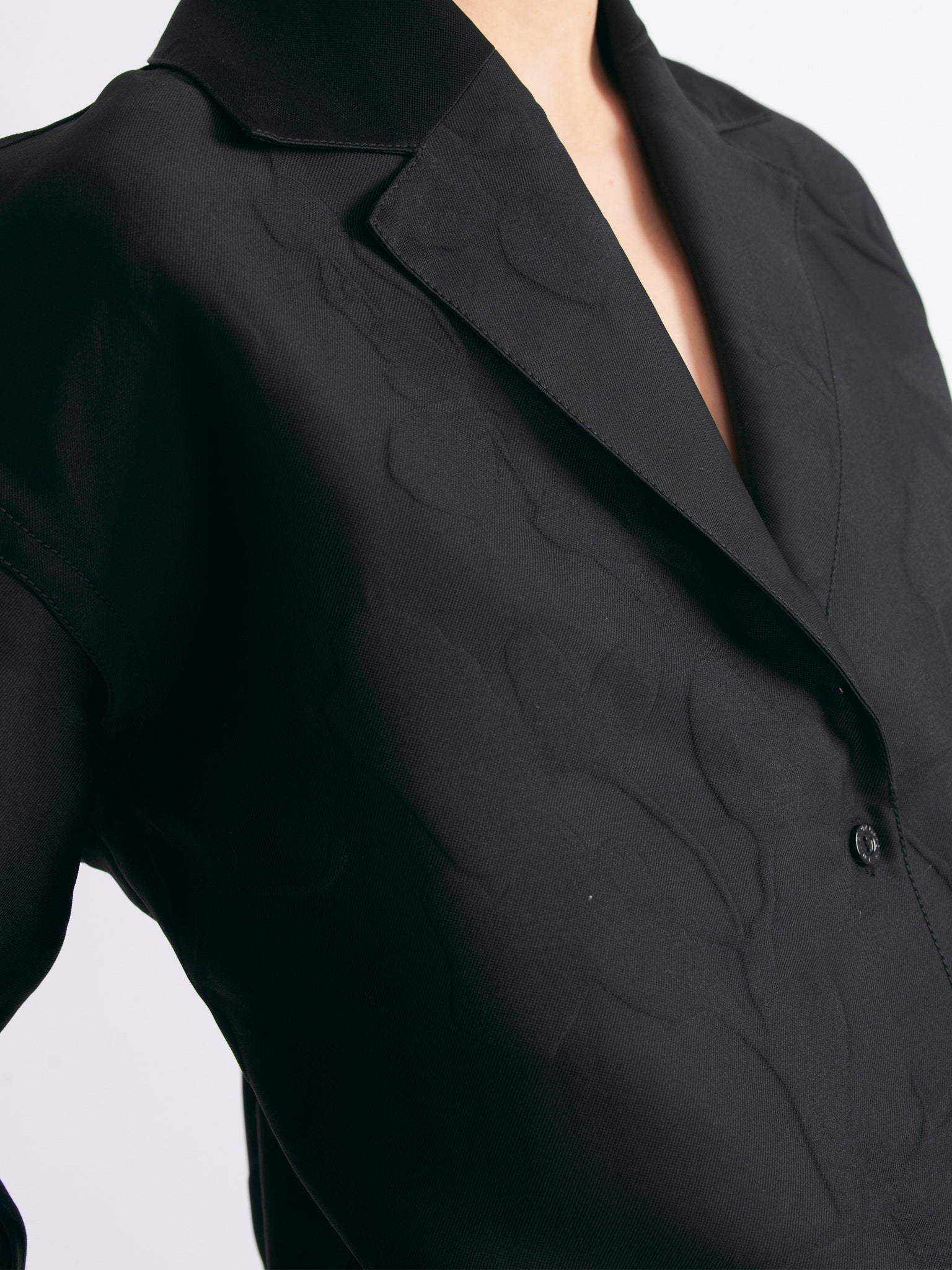 Arona Shirt in Black Embossed Cloque