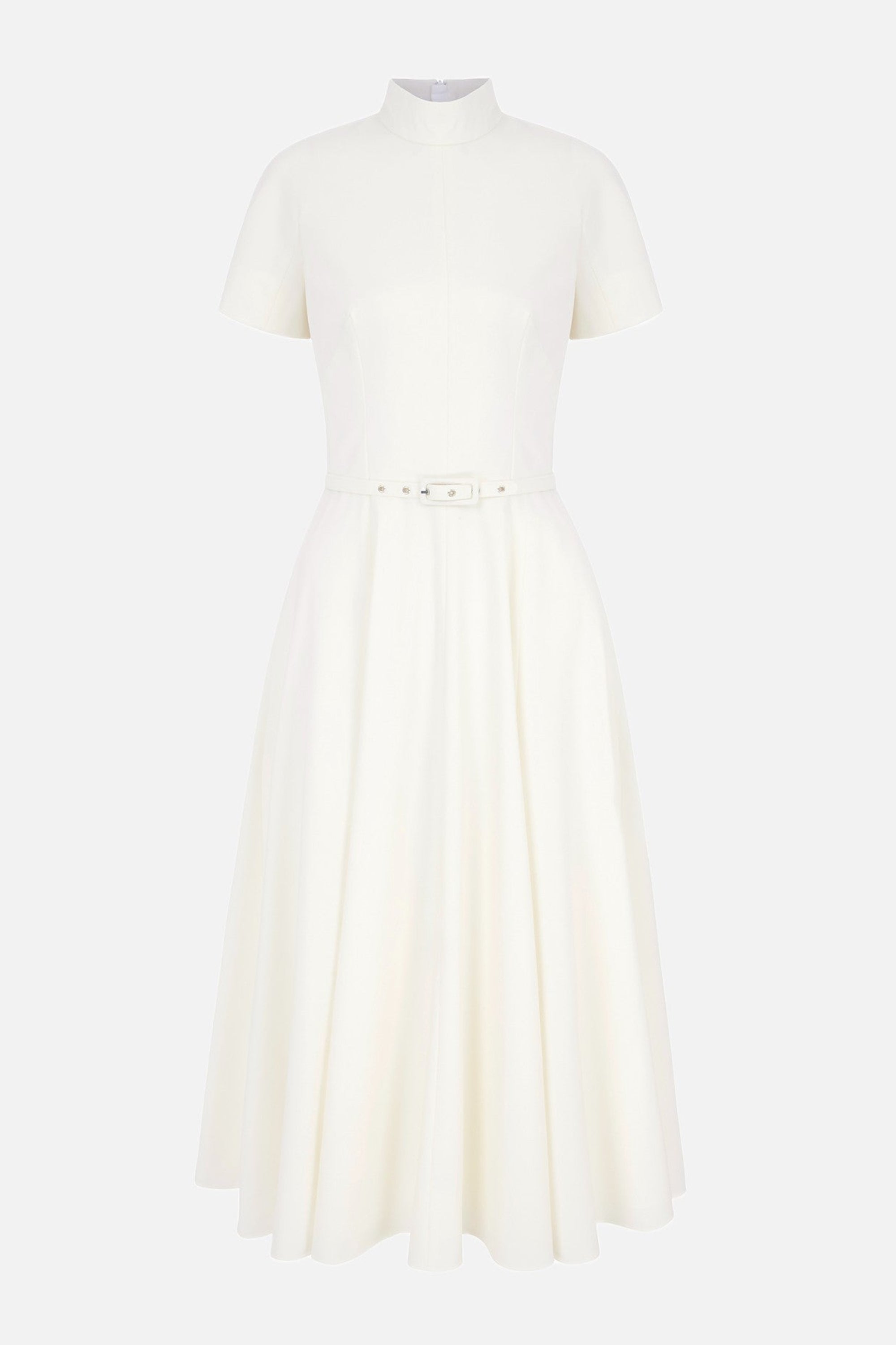 Camilla Dress In Ivory Summer Wool