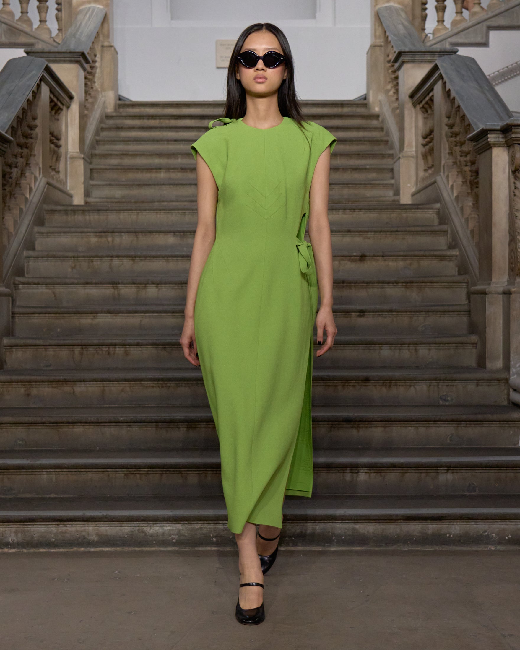 Sofiana Dress In Apple Green Viscose | Emilia Wickstead