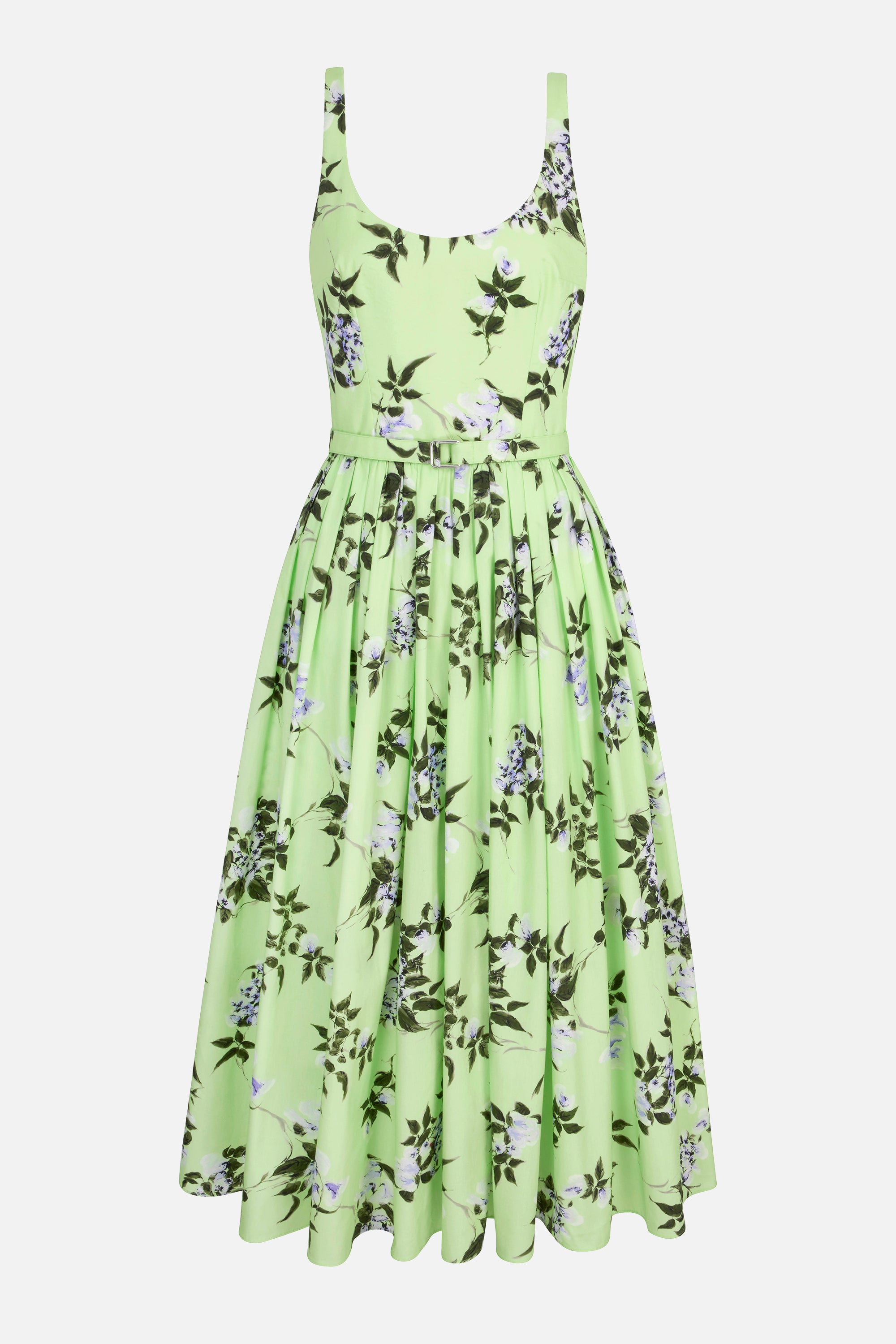 Emilia Wickstead Green and Lilac Lillies Eglantine Dress Green and Lilac Lillies / 8