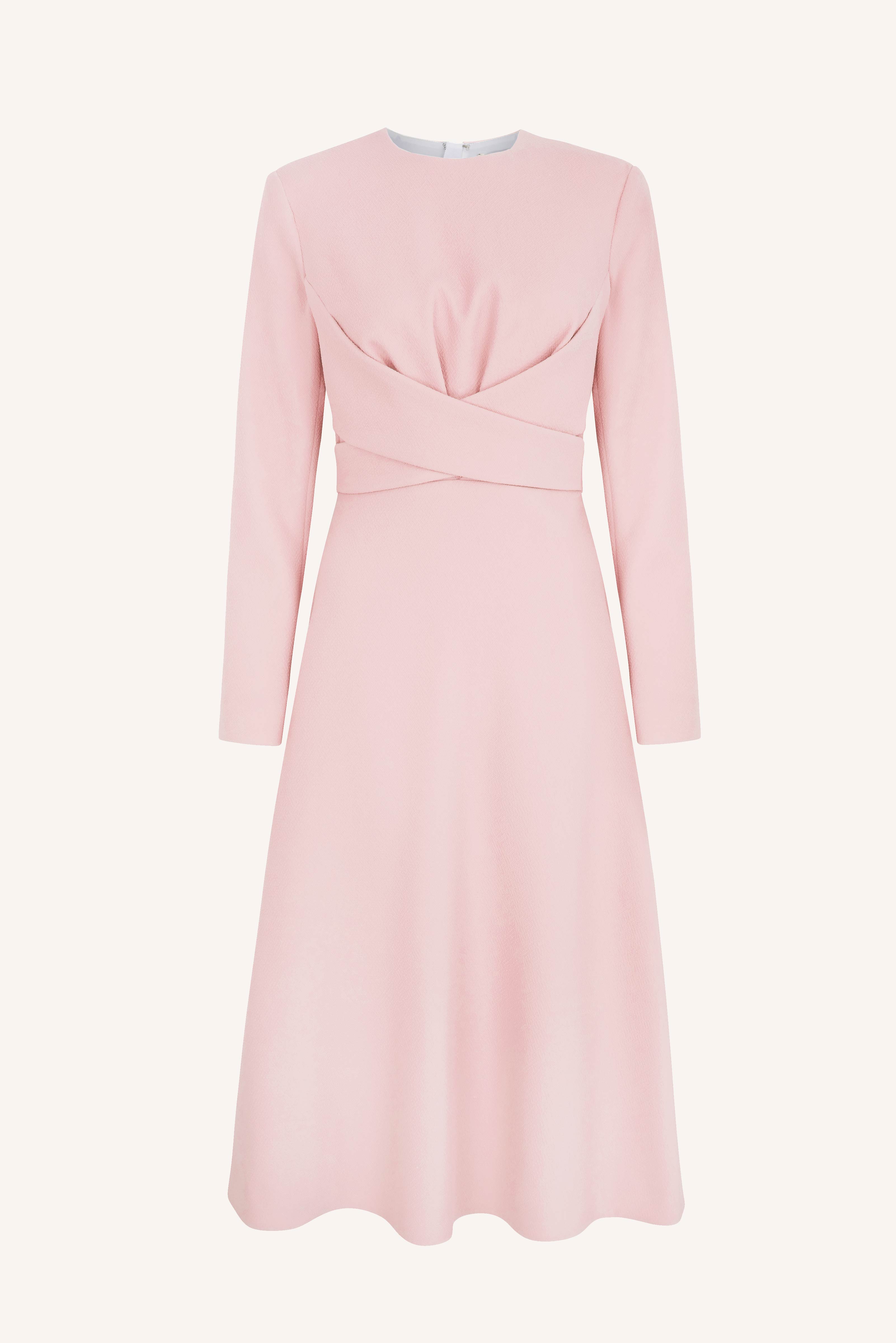 Elta Dress | Peony Wrap Front Long Sleeve Fit-and-Flare Dress