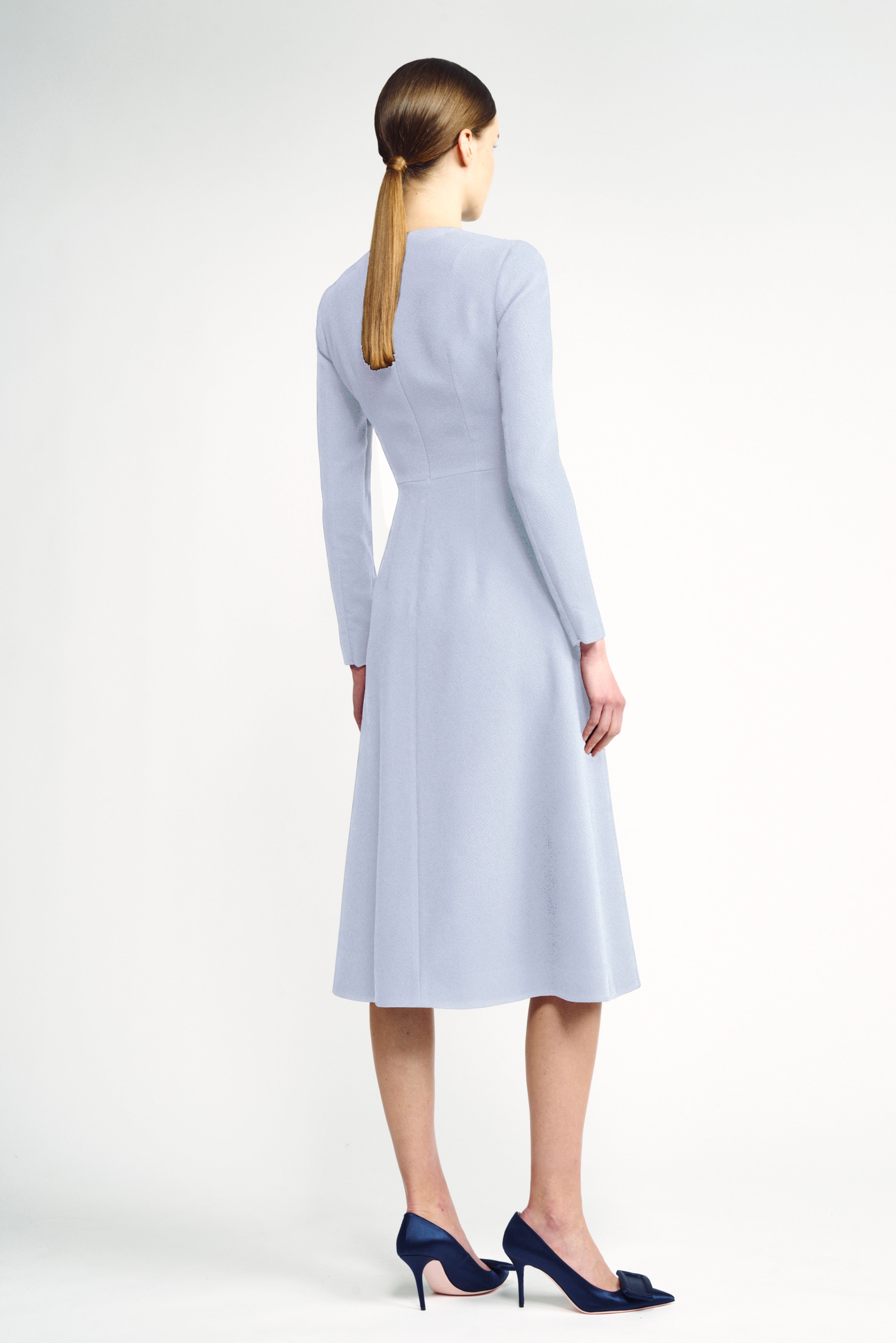 Elta Baby-Blue Wrap-Effect Double Crepe Dress | Emilia Wickstead Elta Baby-Blue Wrap-Effect Double Crepe Dress | Emilia Wickstead