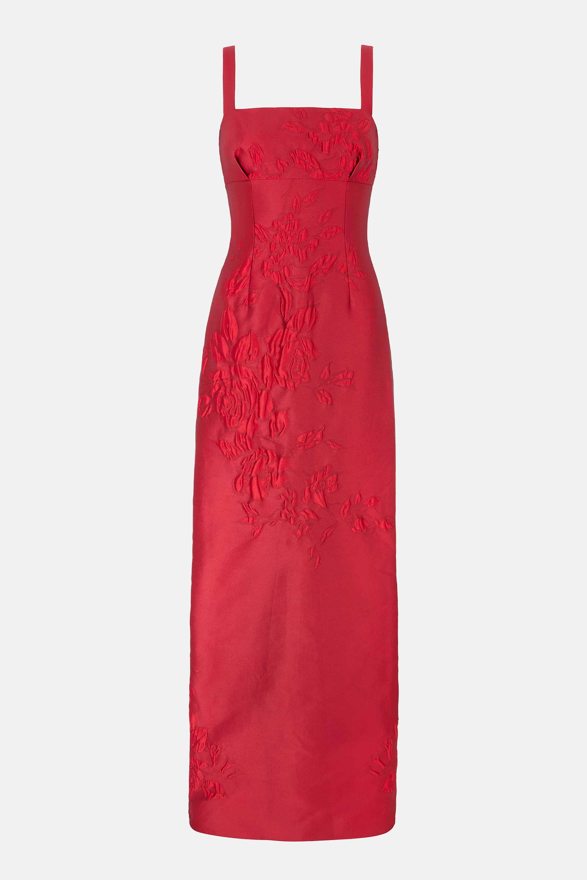 emilia wickstead red dress Keeley Dress In Bright Red Cloque