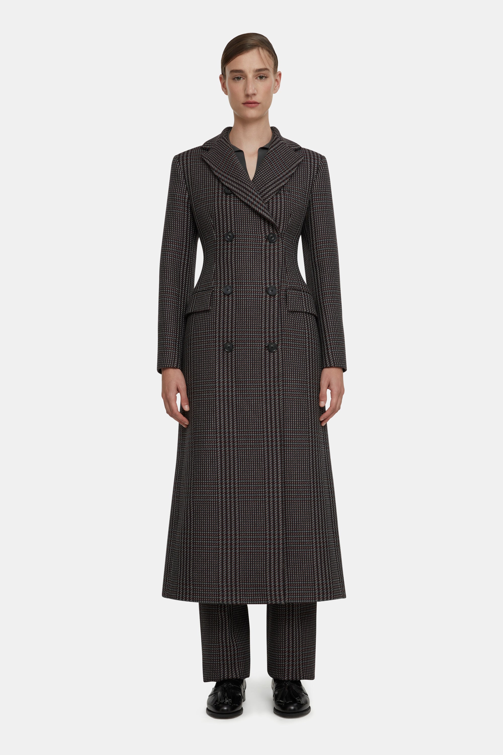 Kelin Coat in Prince of Wales Check Merino Wool