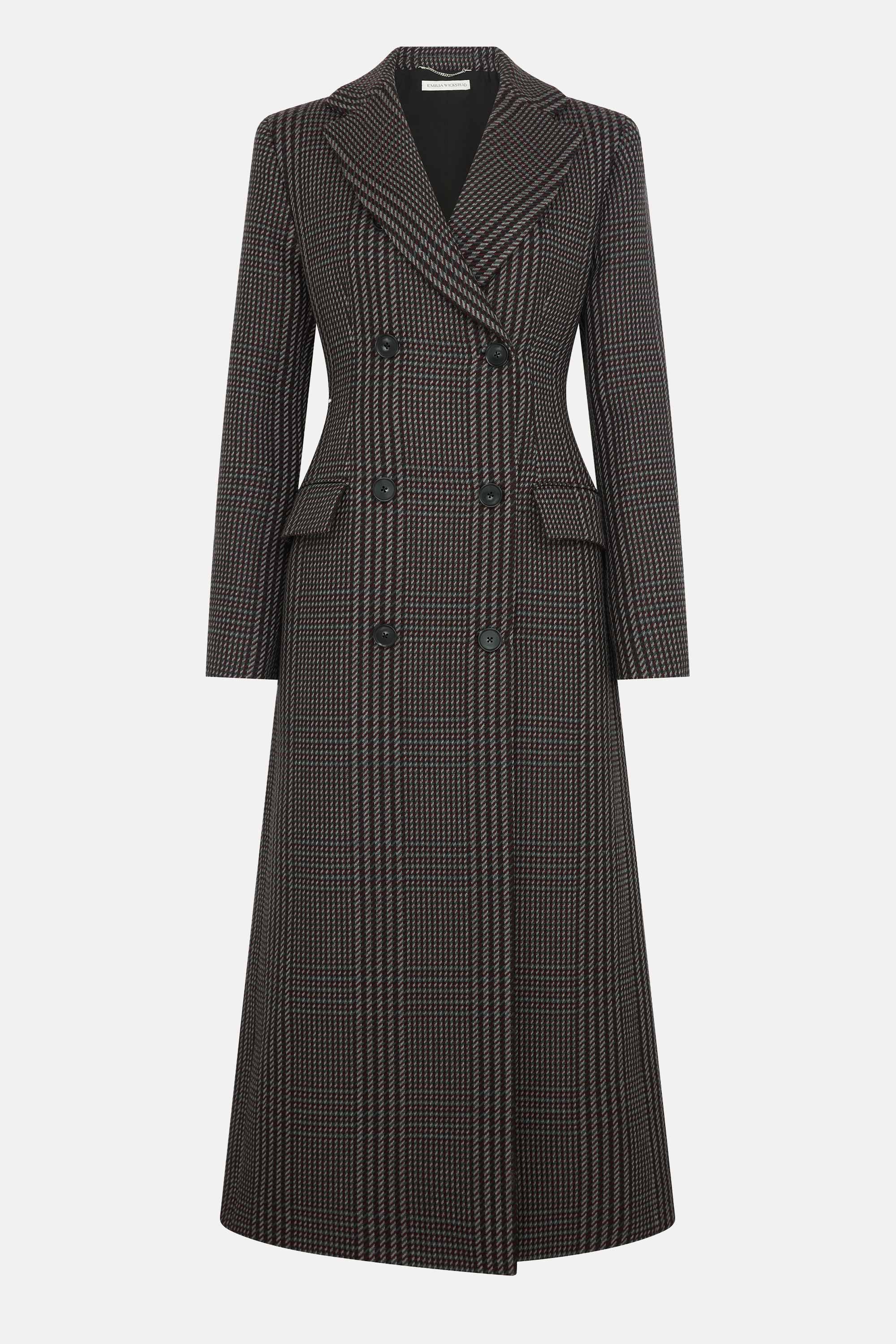 Sukio Coat in Prince of Wales Check Merino Wool | Emilia Wickstead