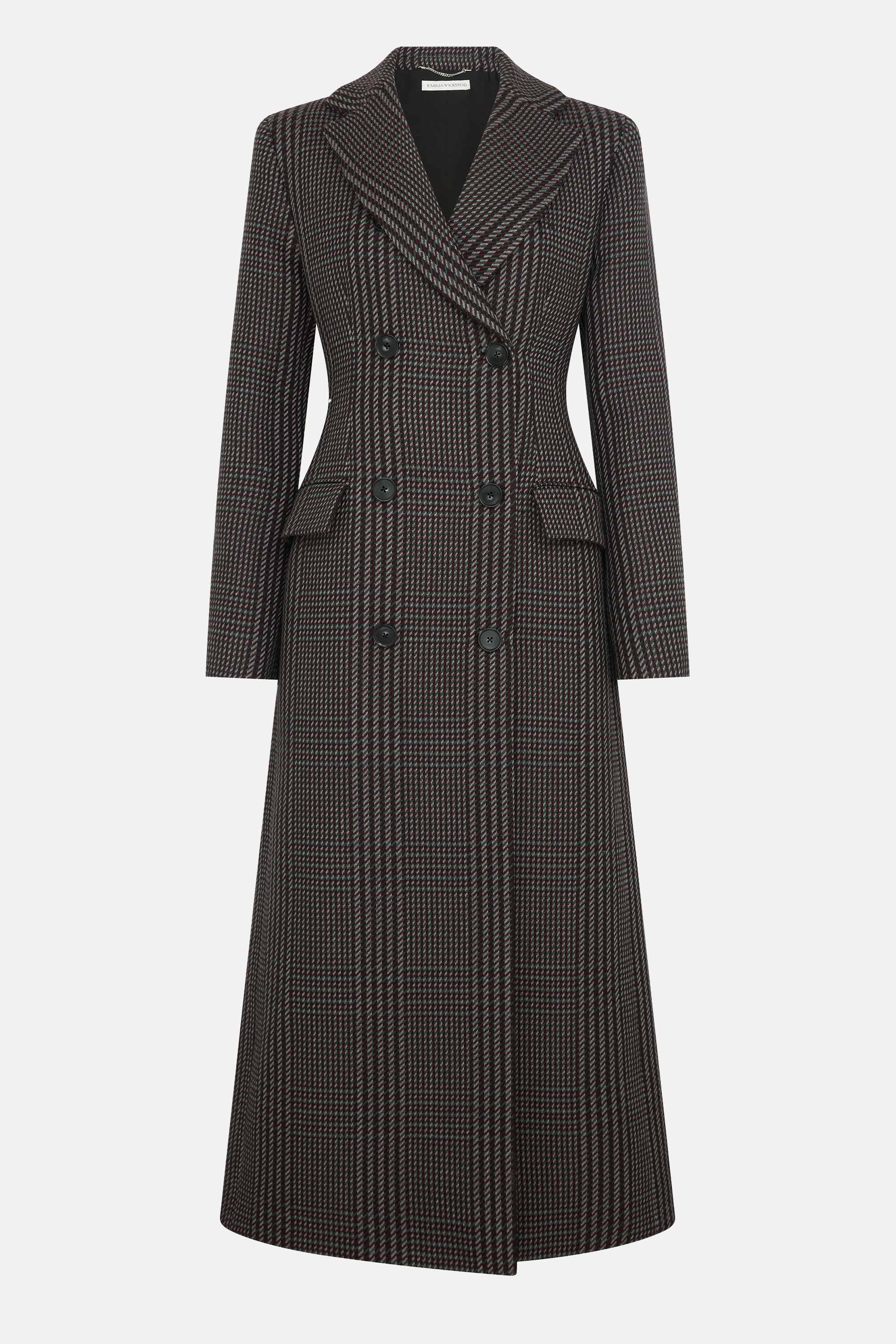 Sukio Coat in Prince of Wales Check Merino Wool | Emilia Wickstead Sukio Coat in Prince of Wales Check Merino Wool | Emilia Wickstead