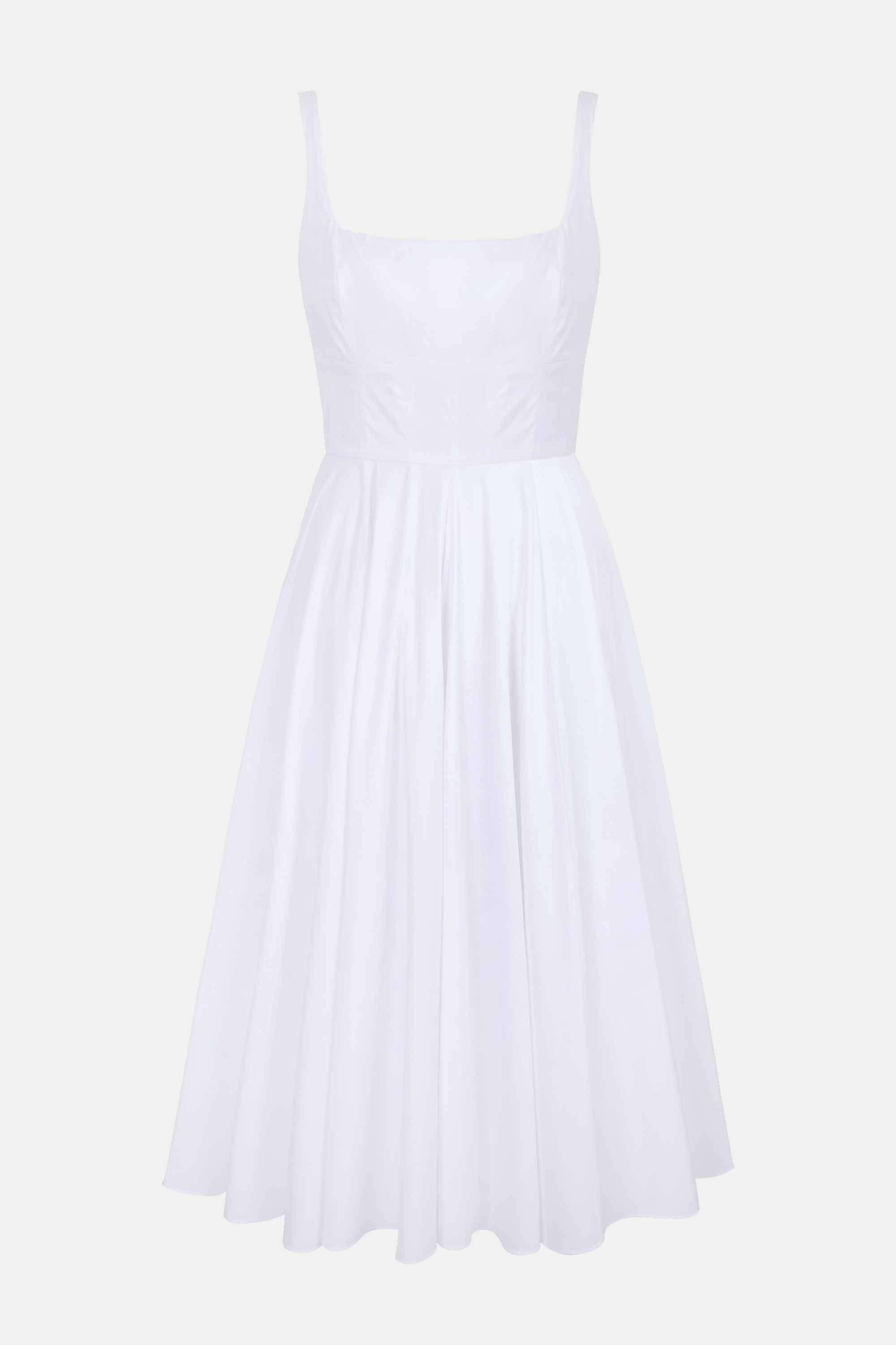 knee length dresses for ladies Nikush Dress In White Cotton