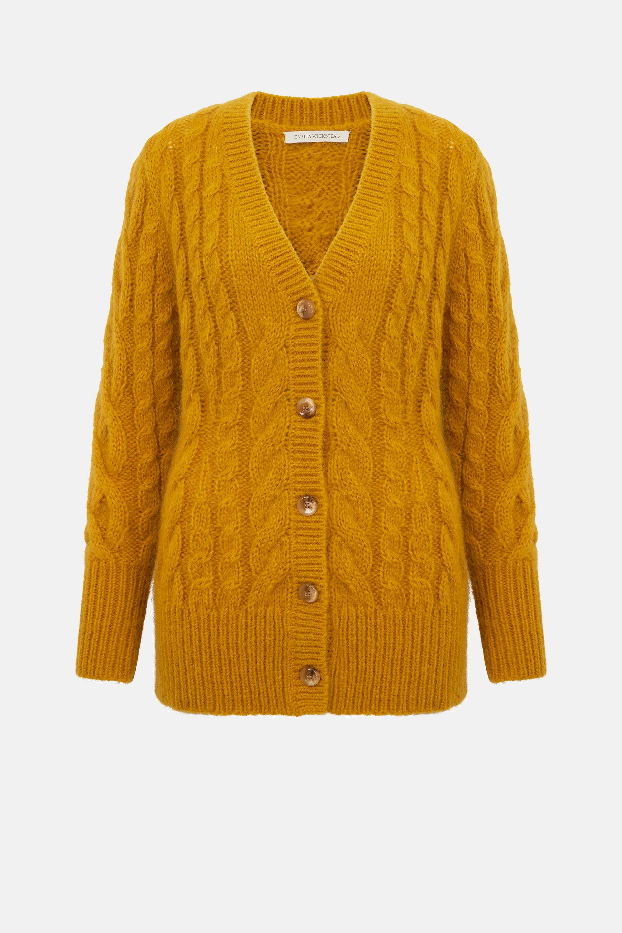 Ross Cardigan in Mustard Mohair1