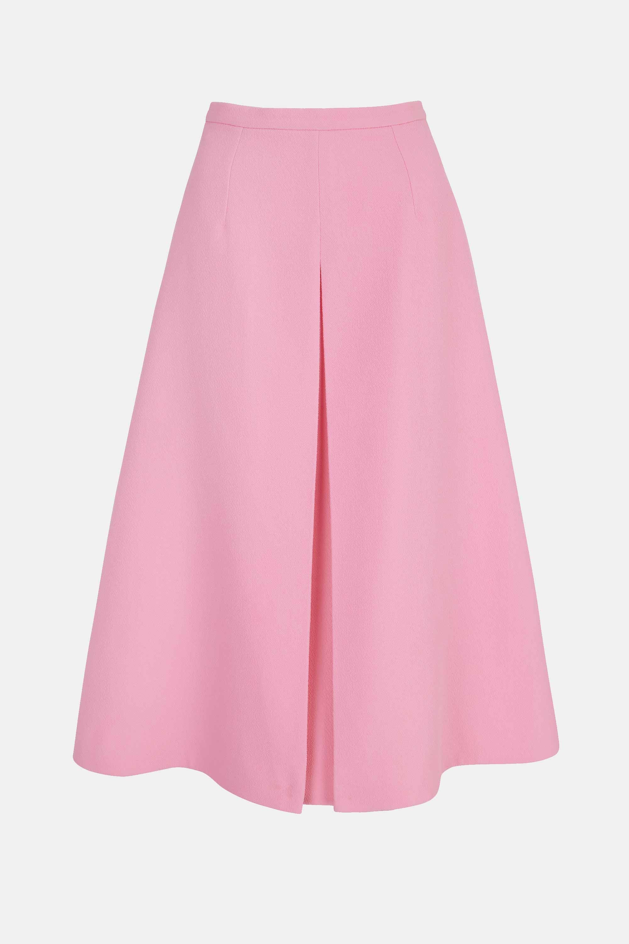 Sato A Line Inverted Pleat Skirt Pink Double Crepe Emilia Wickstead