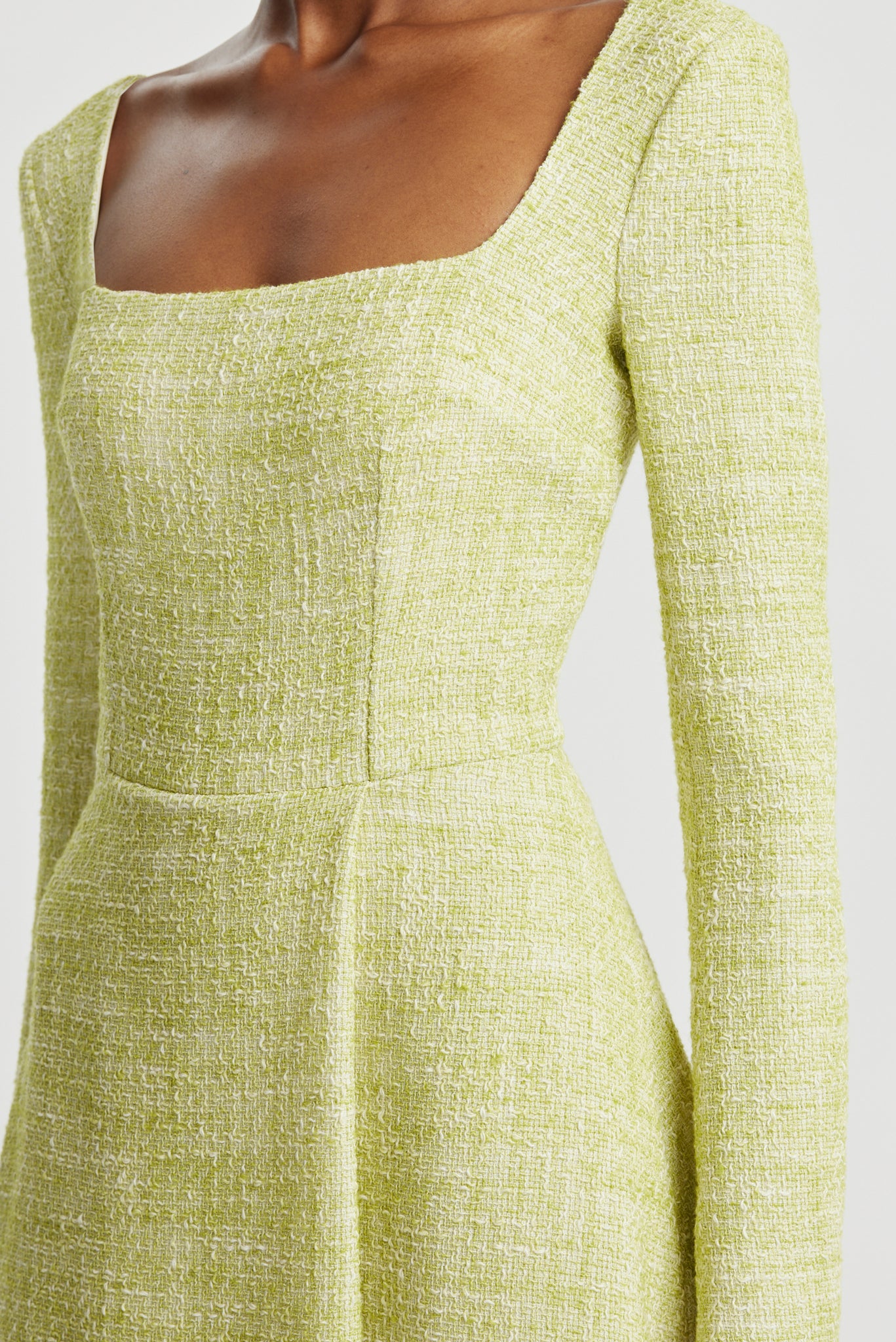 Fara Dress In Apple Green Cotton Tweed | Emilia Wickstead