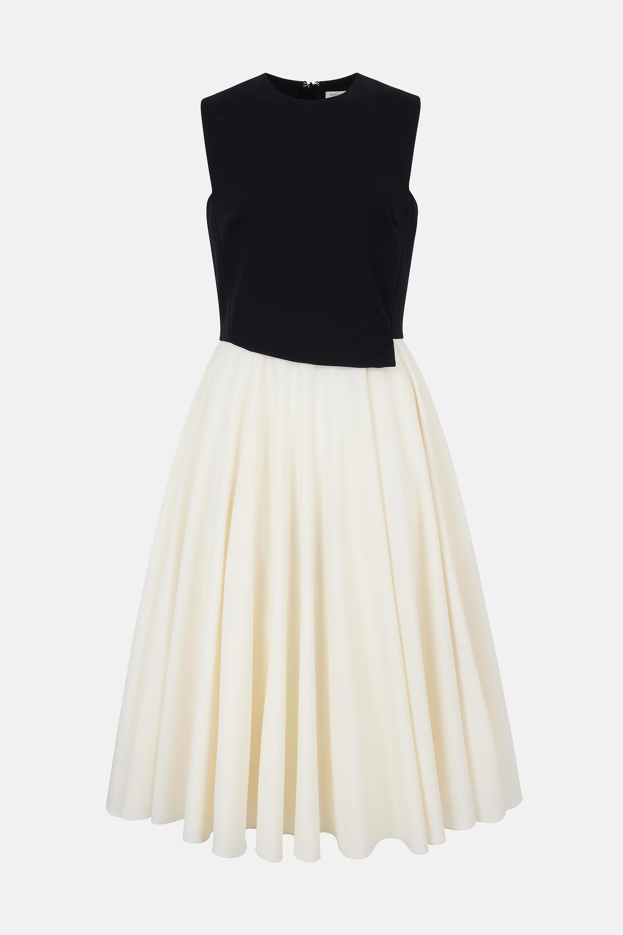 Federica Dress In Black & Ivory Summer Wool Federica Dress In Black & Ivory Summer Wool