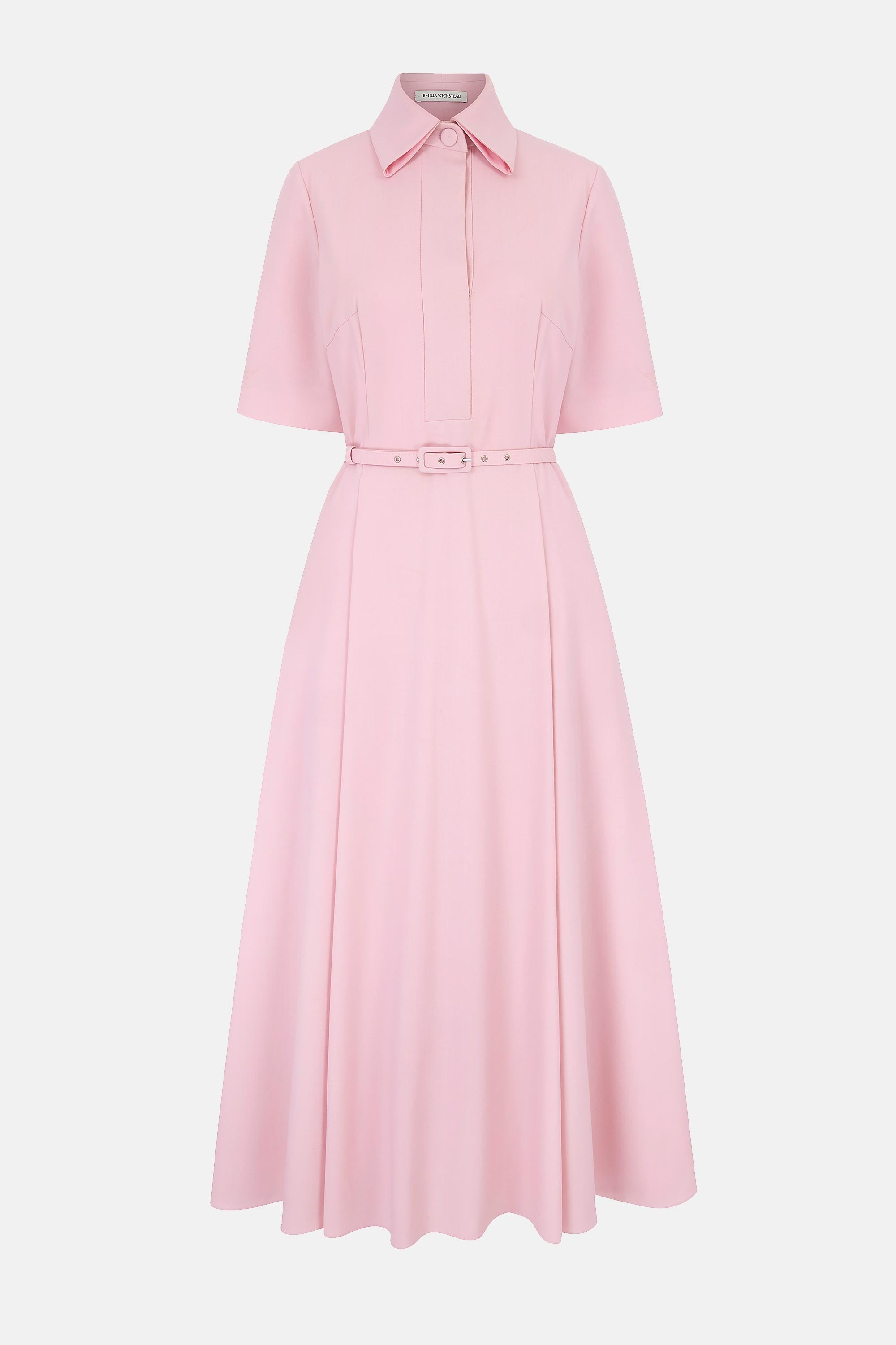 emilia wickstead dress pink Cappia Petal Applique Dress in Pink Moire Mikado