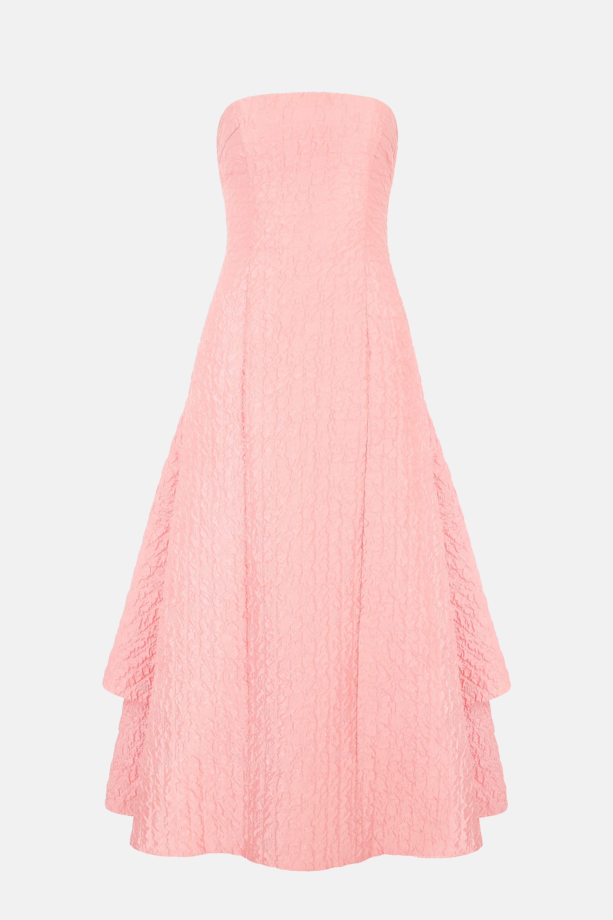 Jenn Dress In Matte Pink Seersucker | Emilia Wickstead Jenn Dress In Matte Pink Seersucker | Emilia Wickstead