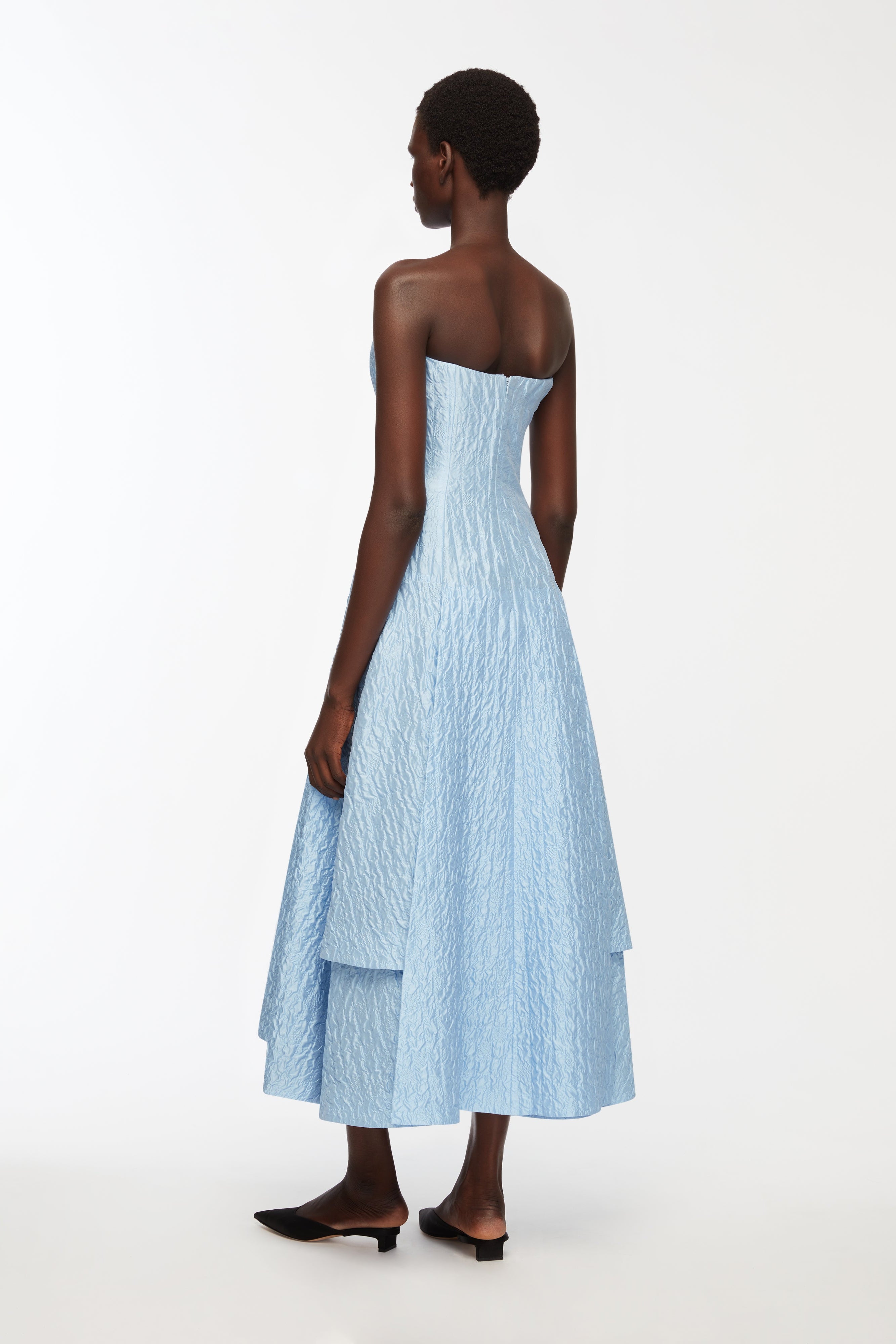 Jenn Dress In Baby Blue Seersucker
