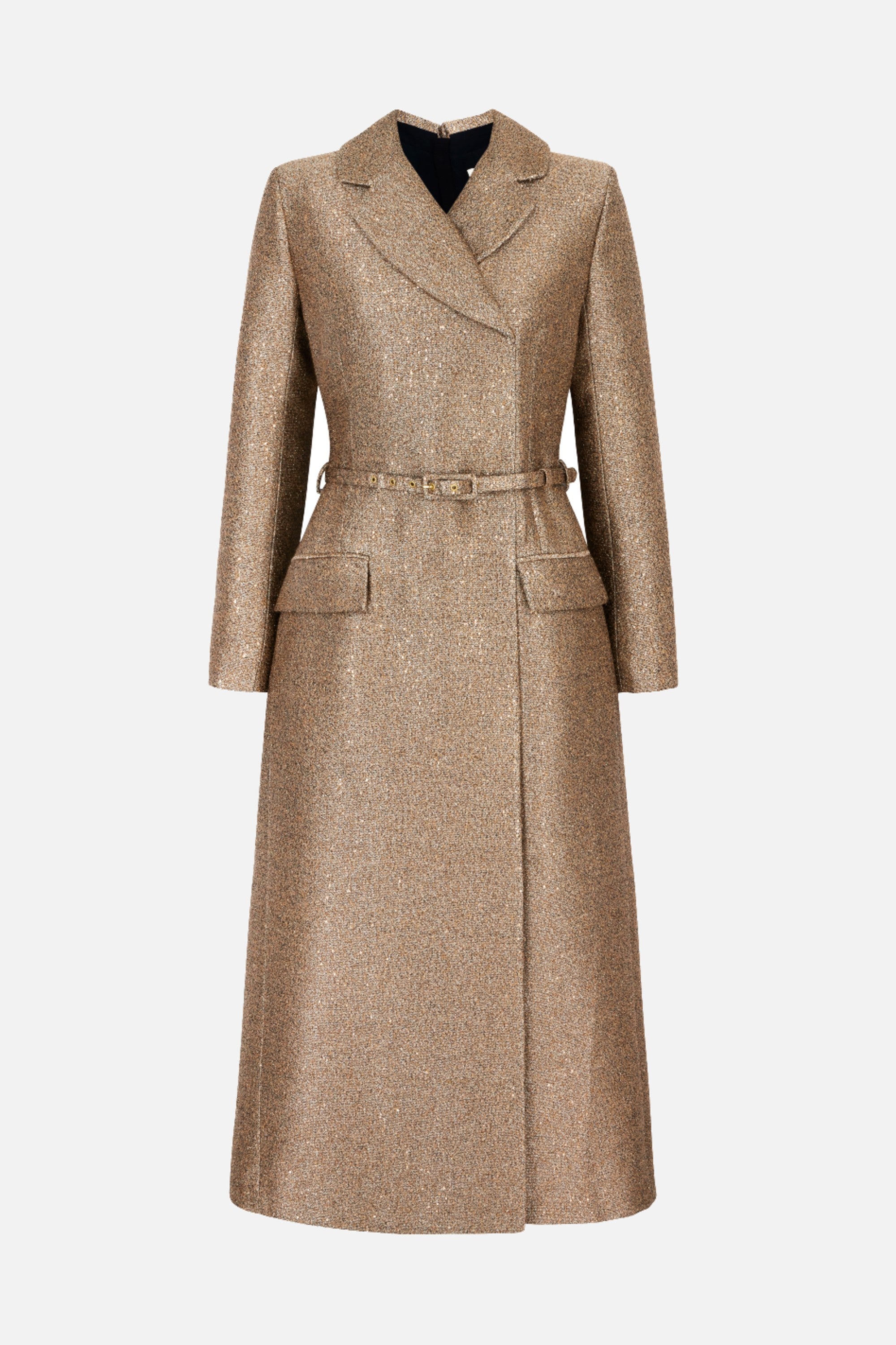 Kalonice Dress In Gold Sequin Tweed