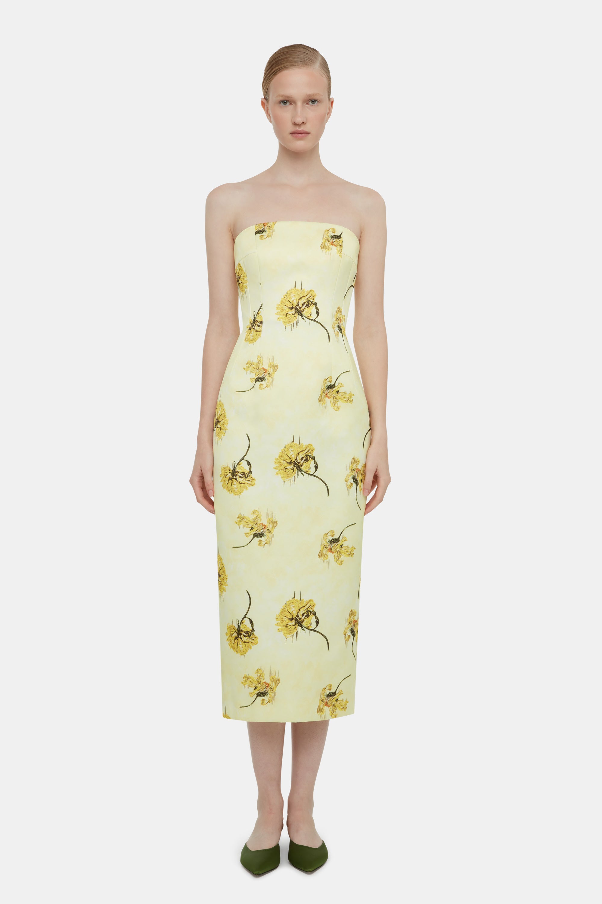 Leila Dress In Yellow Floral On Lemon Genzianella | Emilia Wickstead