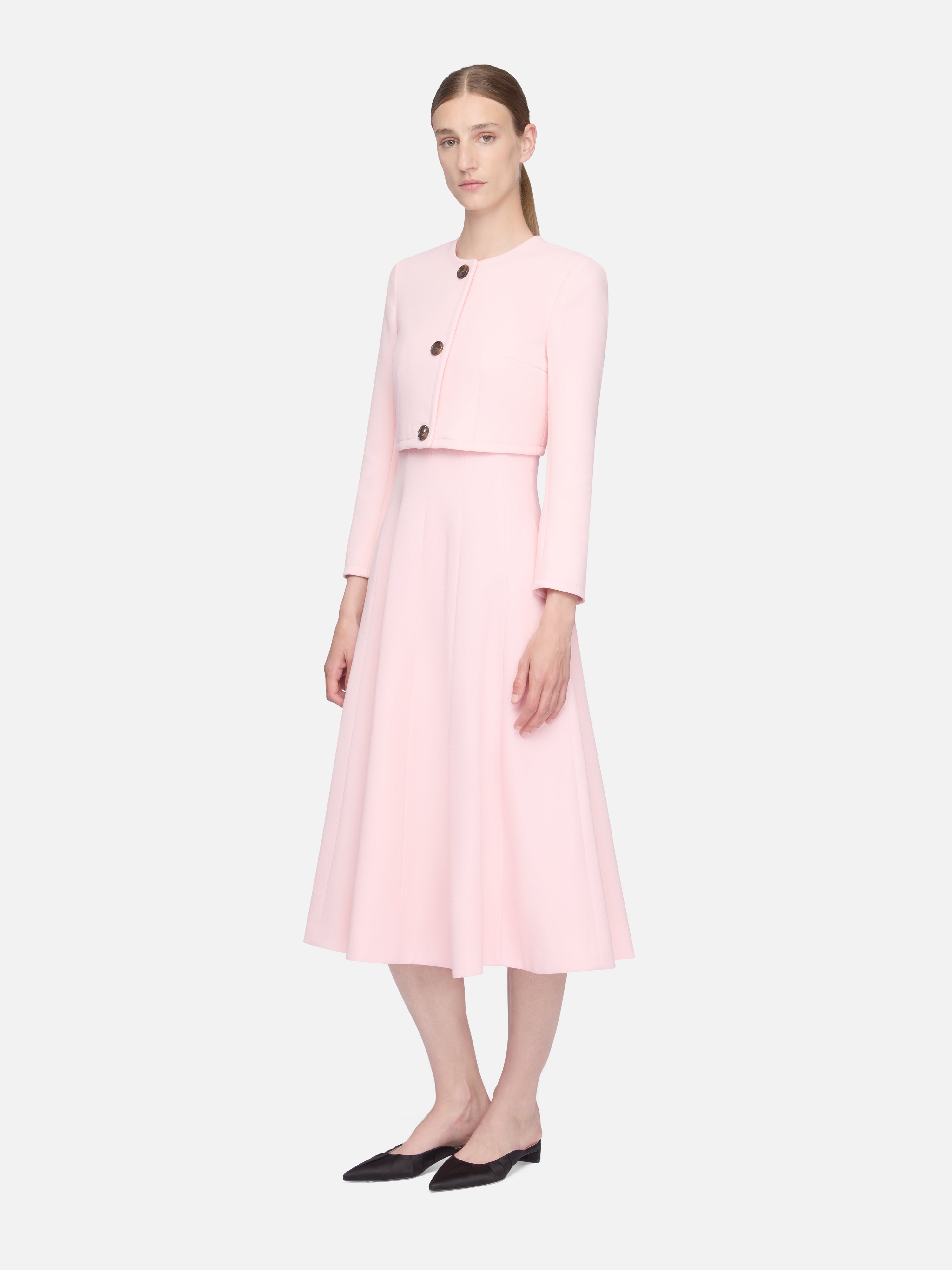 Lizette Jacket in Light Pink Single Wool Crepe– Emilia Wickstead