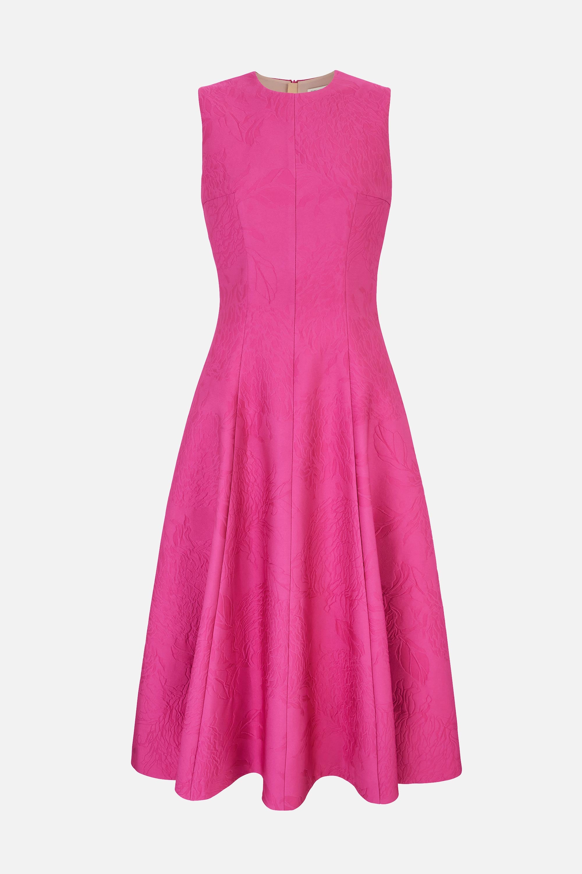 Mara Dress In Hot Pink Embossed Cloque | Emilia Wickstead Mara Dress In Hot Pink Embossed Cloque | Emilia Wickstead