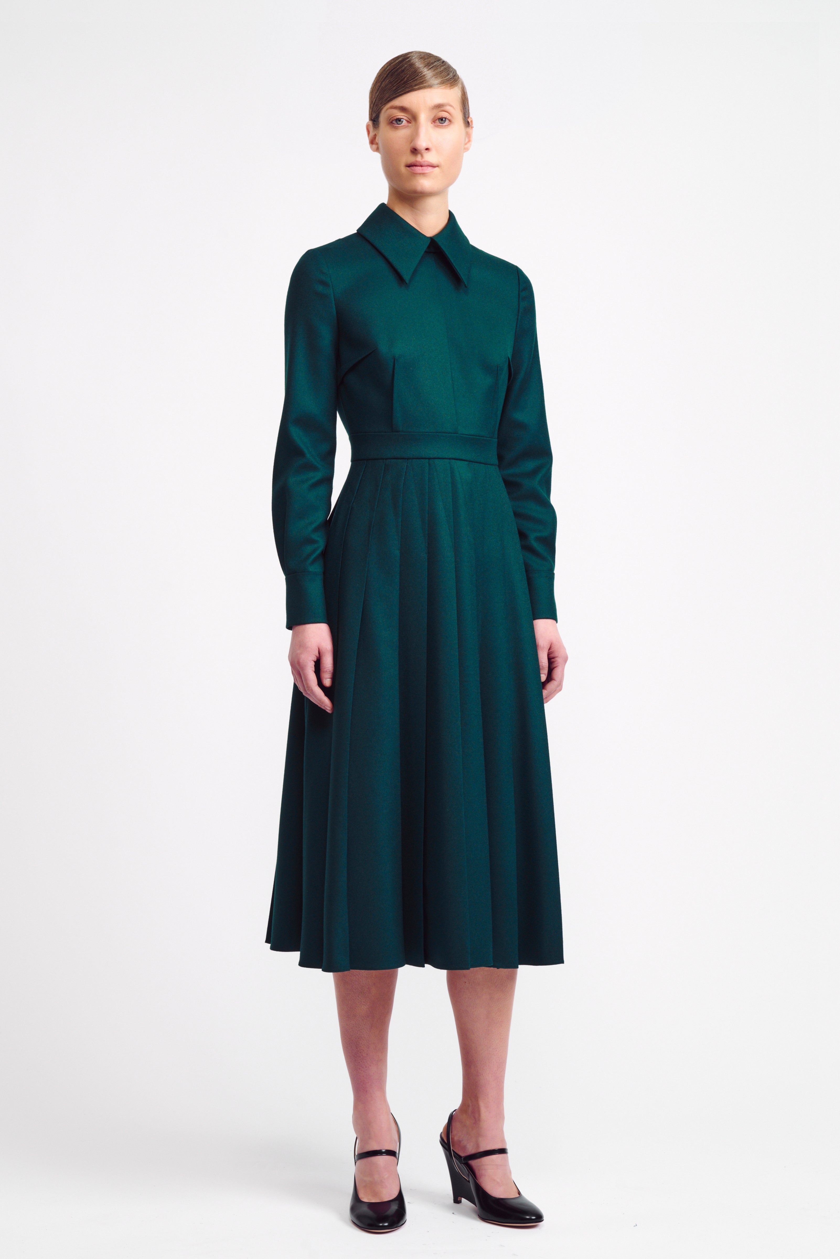emerald green t shirt dress Maram Shirt Dress in Emerald Green Flanella