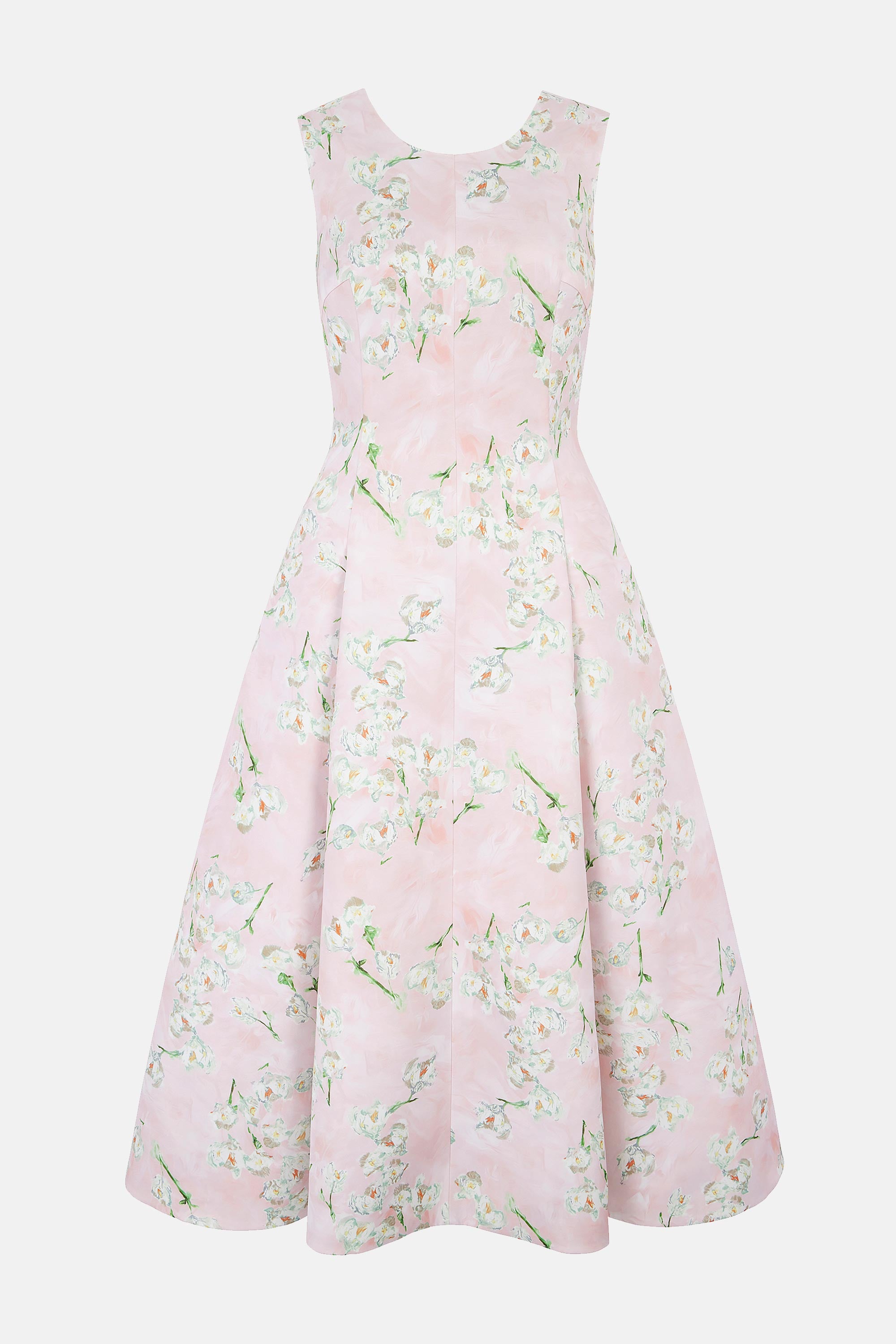 Maribelle Dress In Little Lillies On Pink Floral Print Genzianella