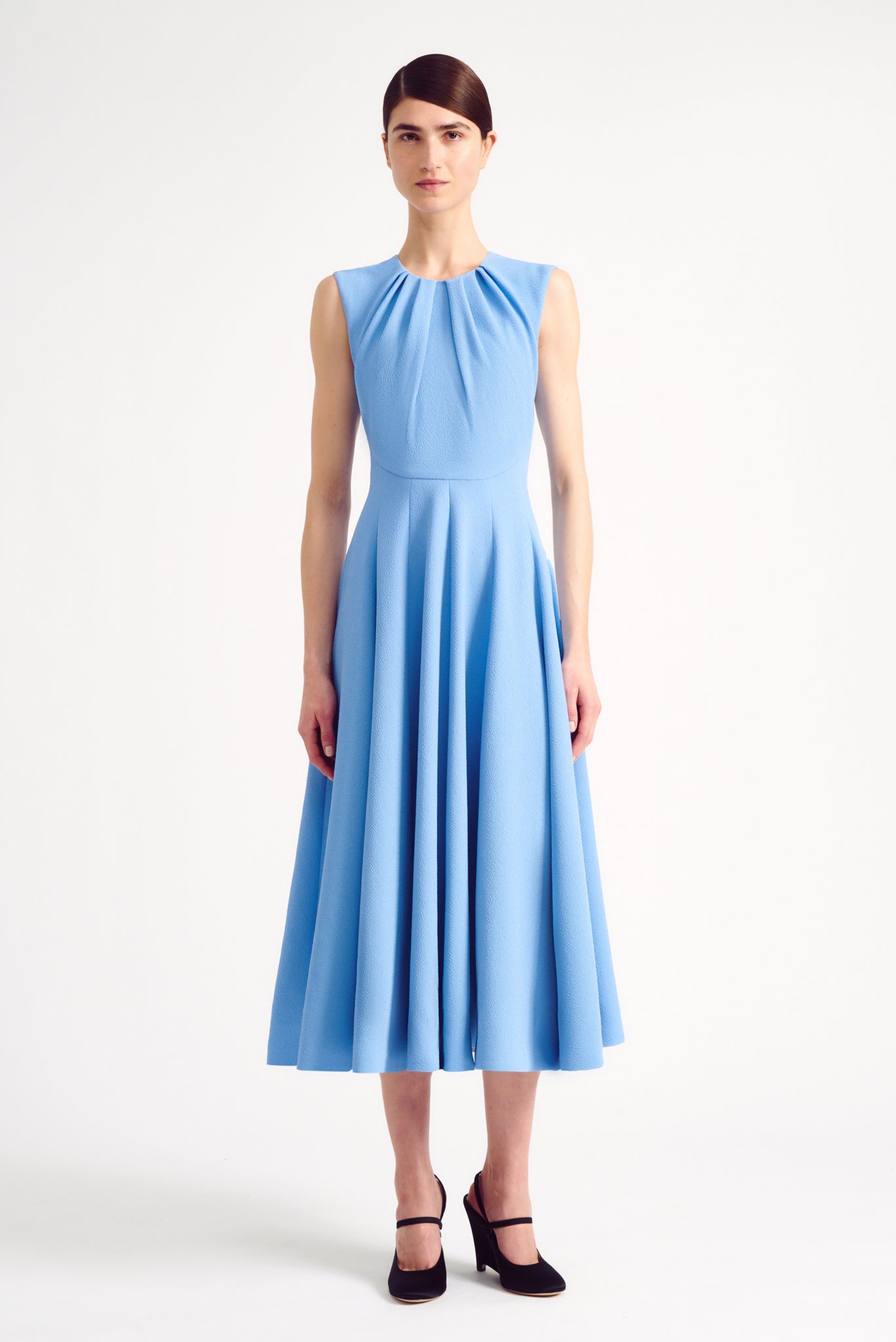 Marlen Dress in Celeste Blue Double Crepe | Emilia Wickstead