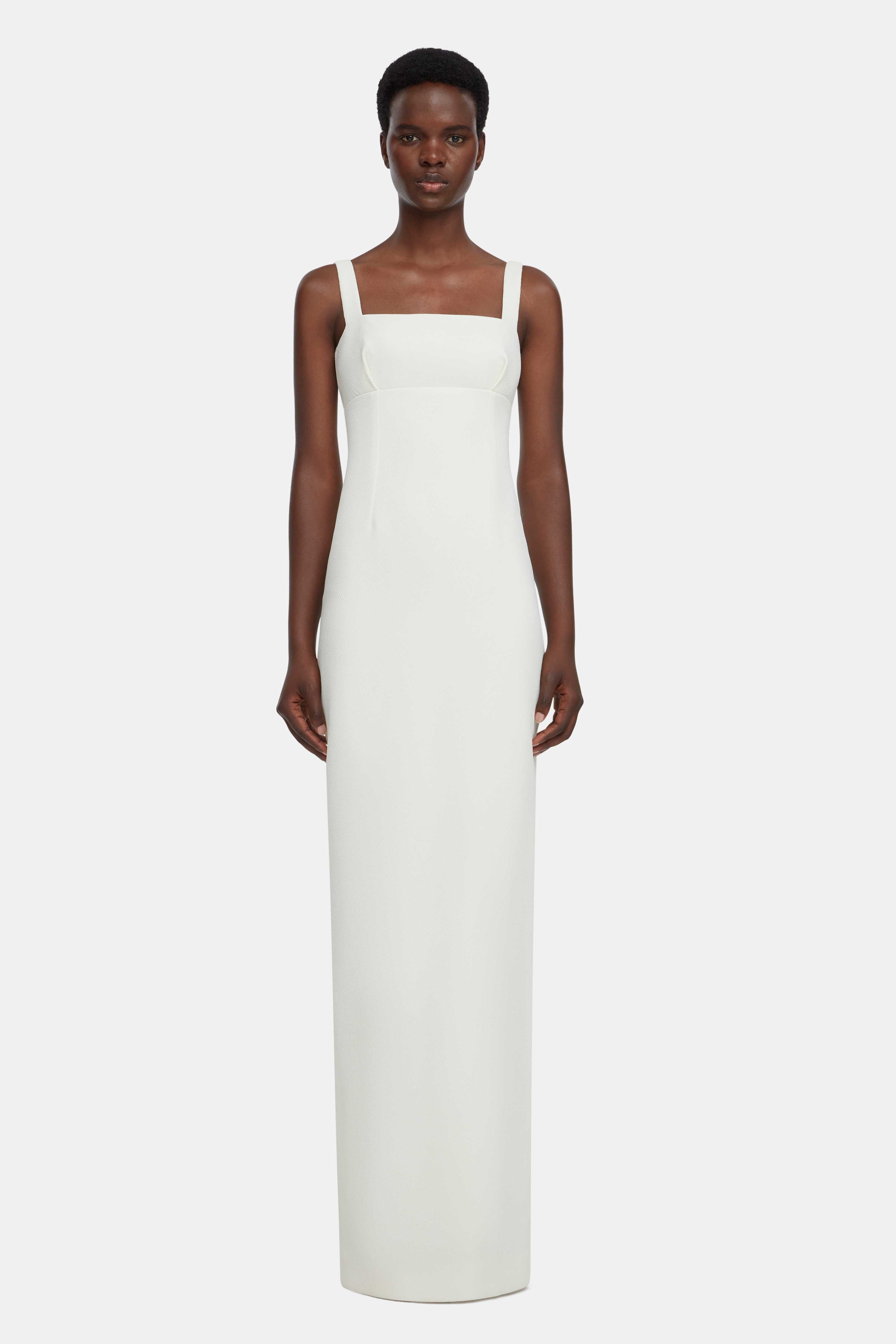 emilia wickstead freya square-neck linen midi dress Emilia Wickstead Freya Cotton-Blend Twill Midi Dress In Light Brown - 80% Off