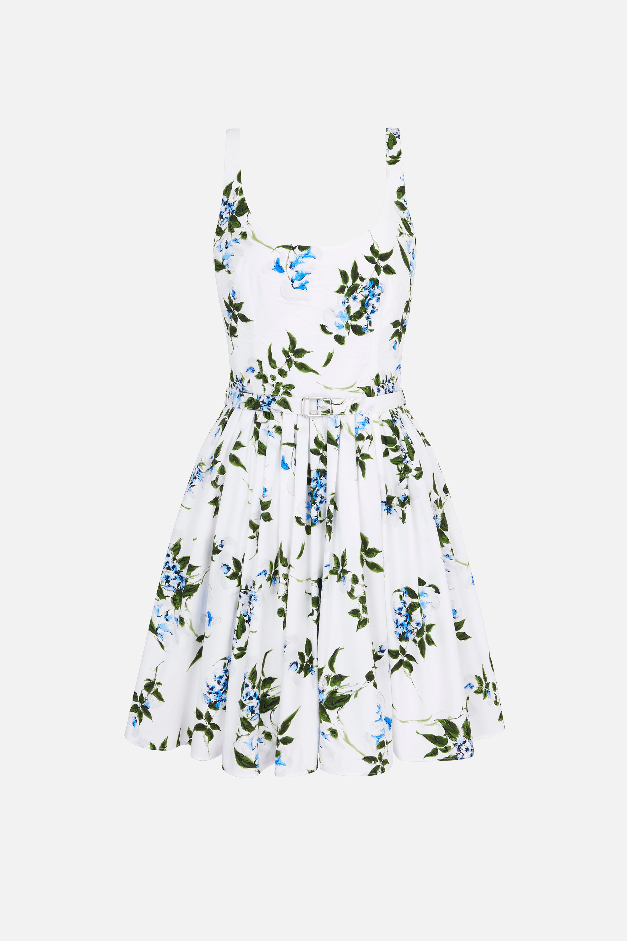 Mini Eglantine Dress In Lilac Lillies & Cherry Print on White