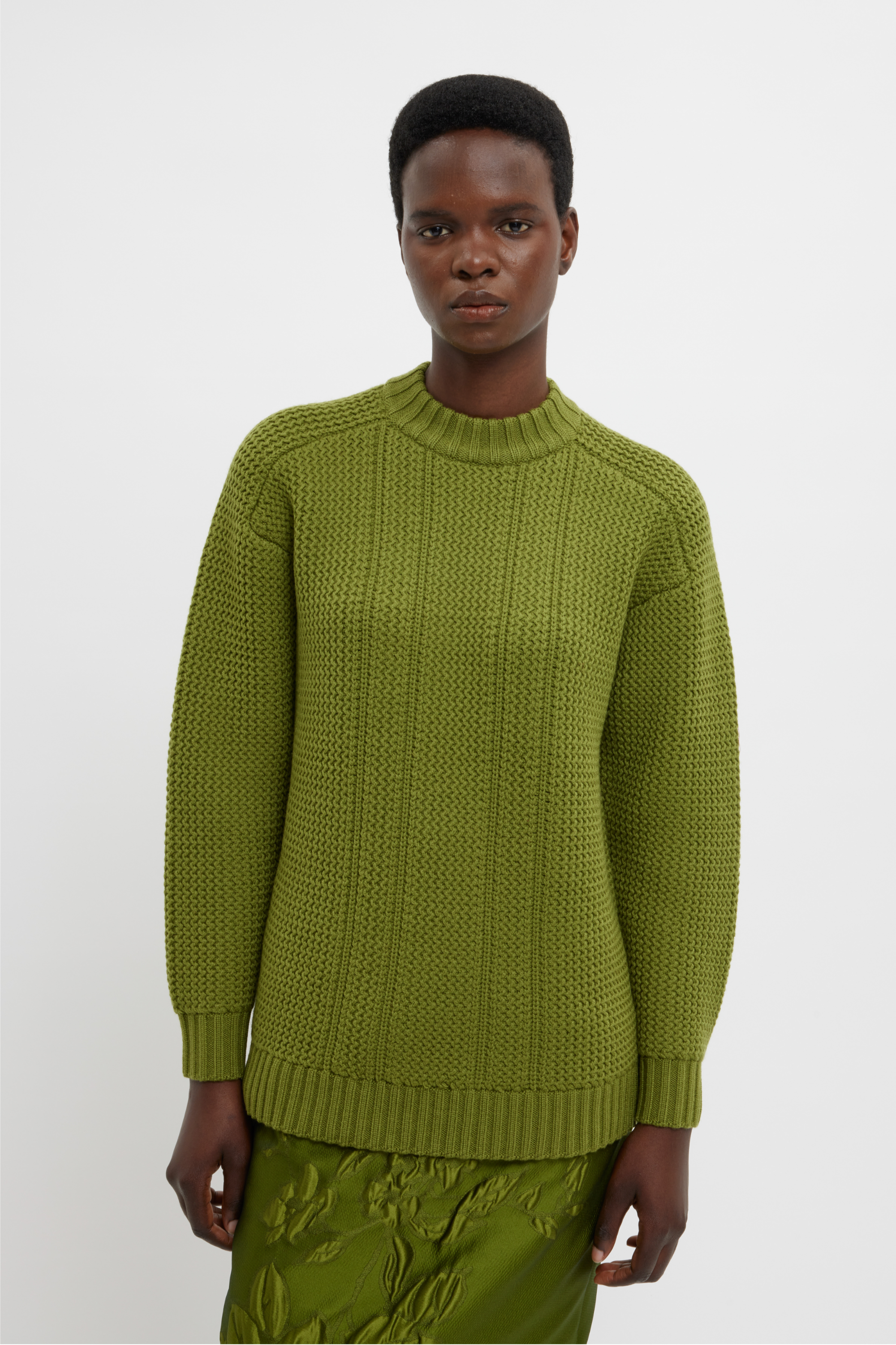 Combey Knit In Green Cashfeel | Emilia Wickstead Combey Knit In Green Cashfeel | Emilia Wickstead