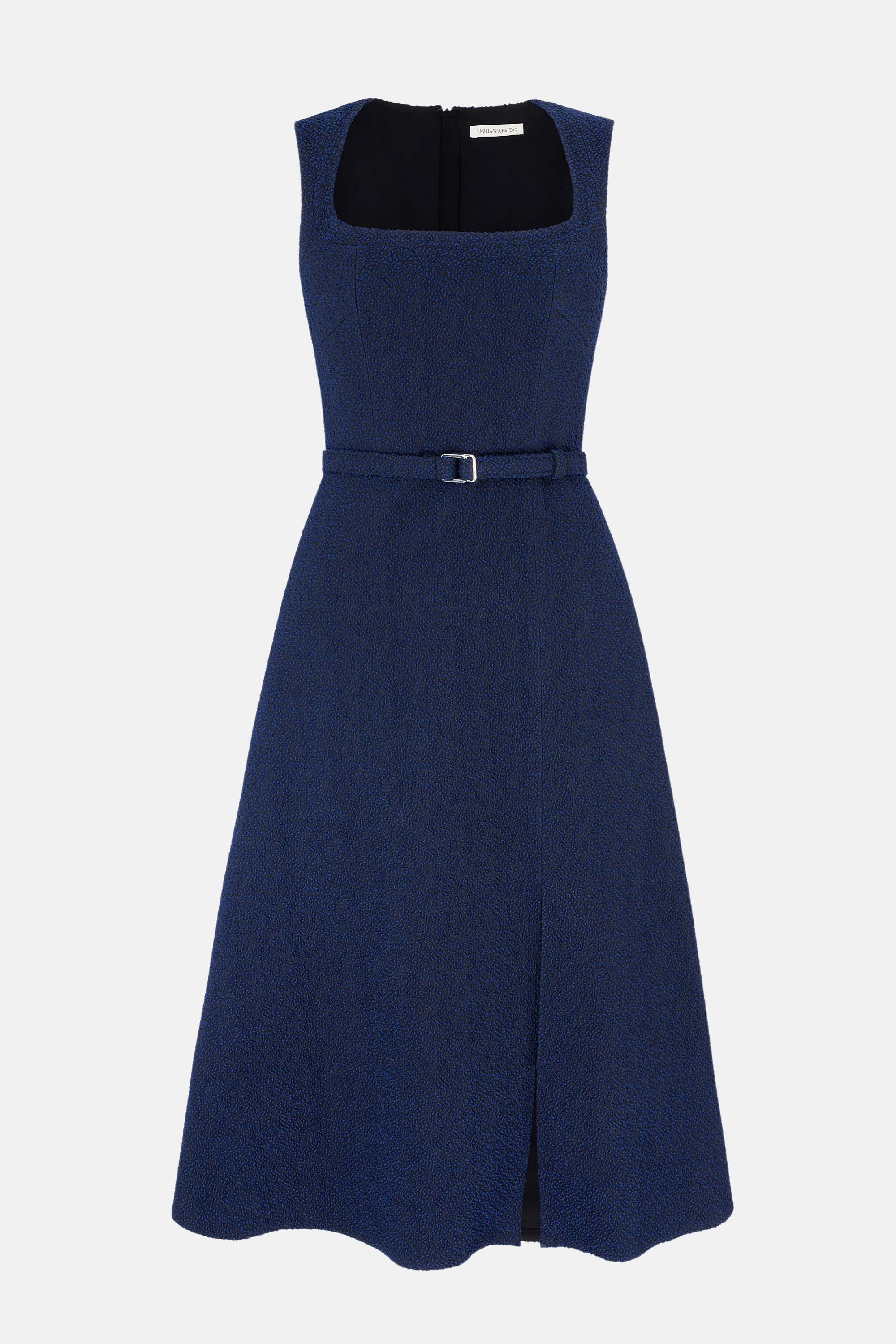 Pinah Dress In Dark Navy Cotton Boucle | Emilia Wickstead Pinah Dress In Dark Navy Cotton Boucle | Emilia Wickstead