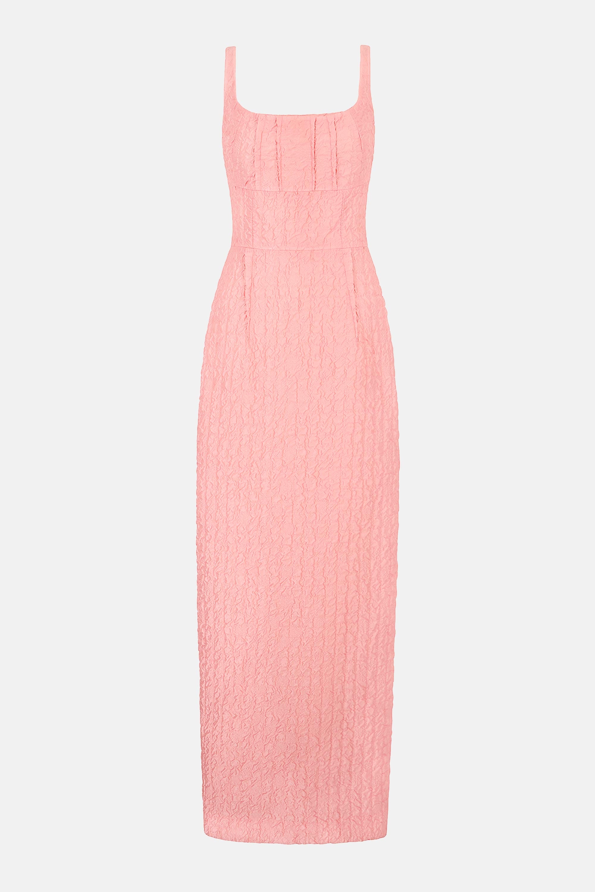 Sharon Dress In Matte Pink Seersucker | Emilia Wickstead Sharon Dress In Matte Pink Seersucker | Emilia Wickstead