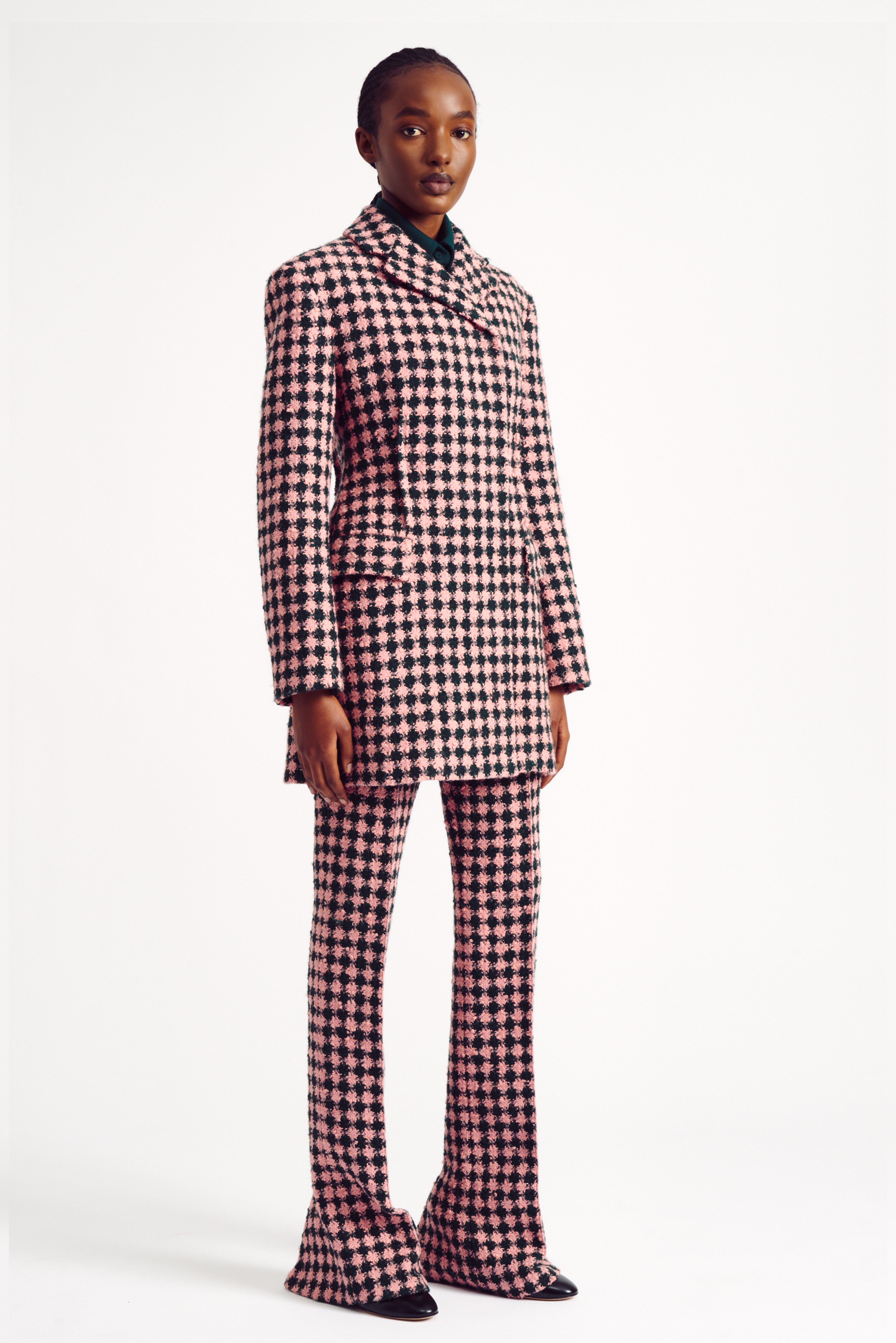 Zaria Green and Pink Heritage Wool Jacket | Emilia Wickstead