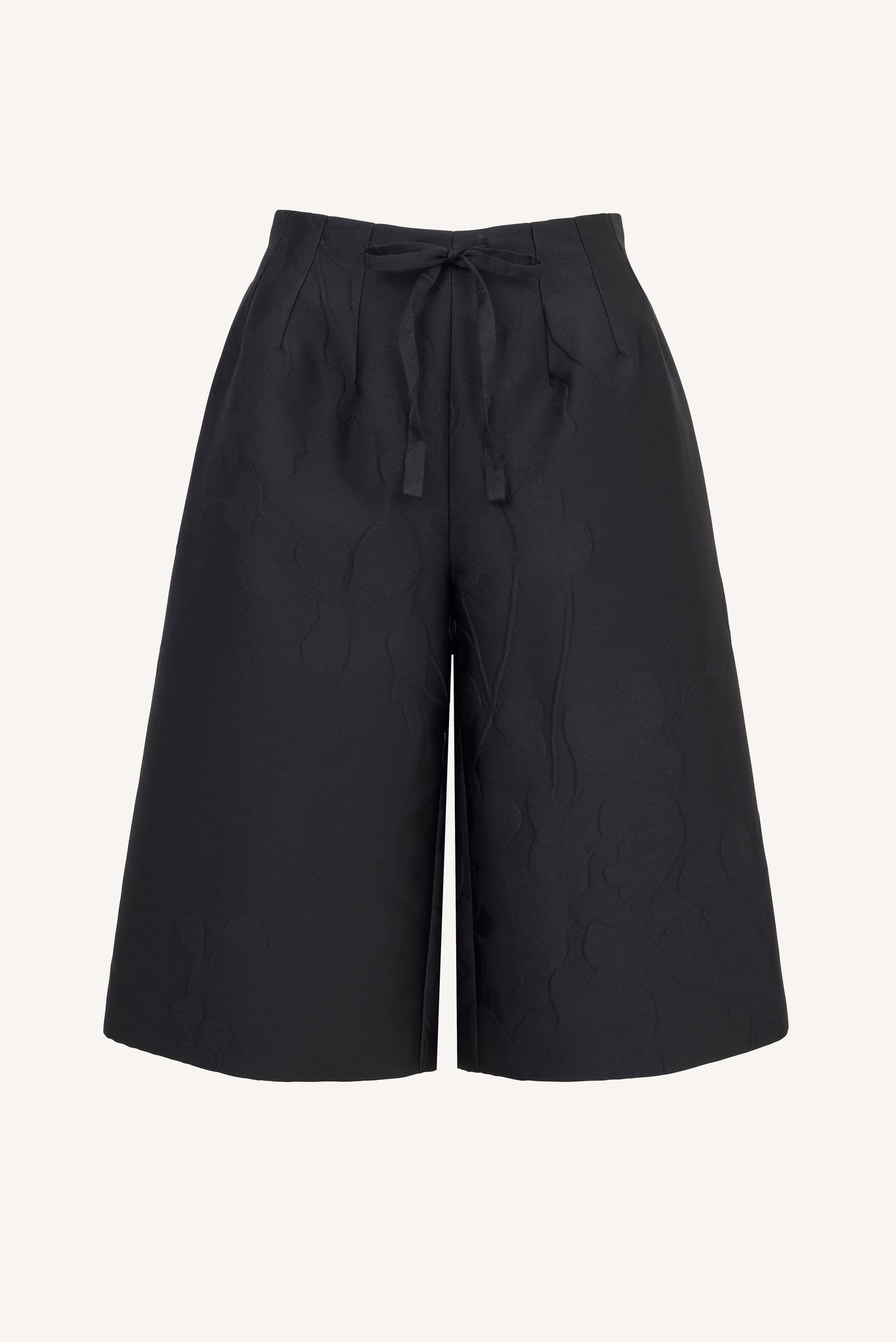 Apera Shorts in Black Floral Embossed Cloque | Emilia Wickstead