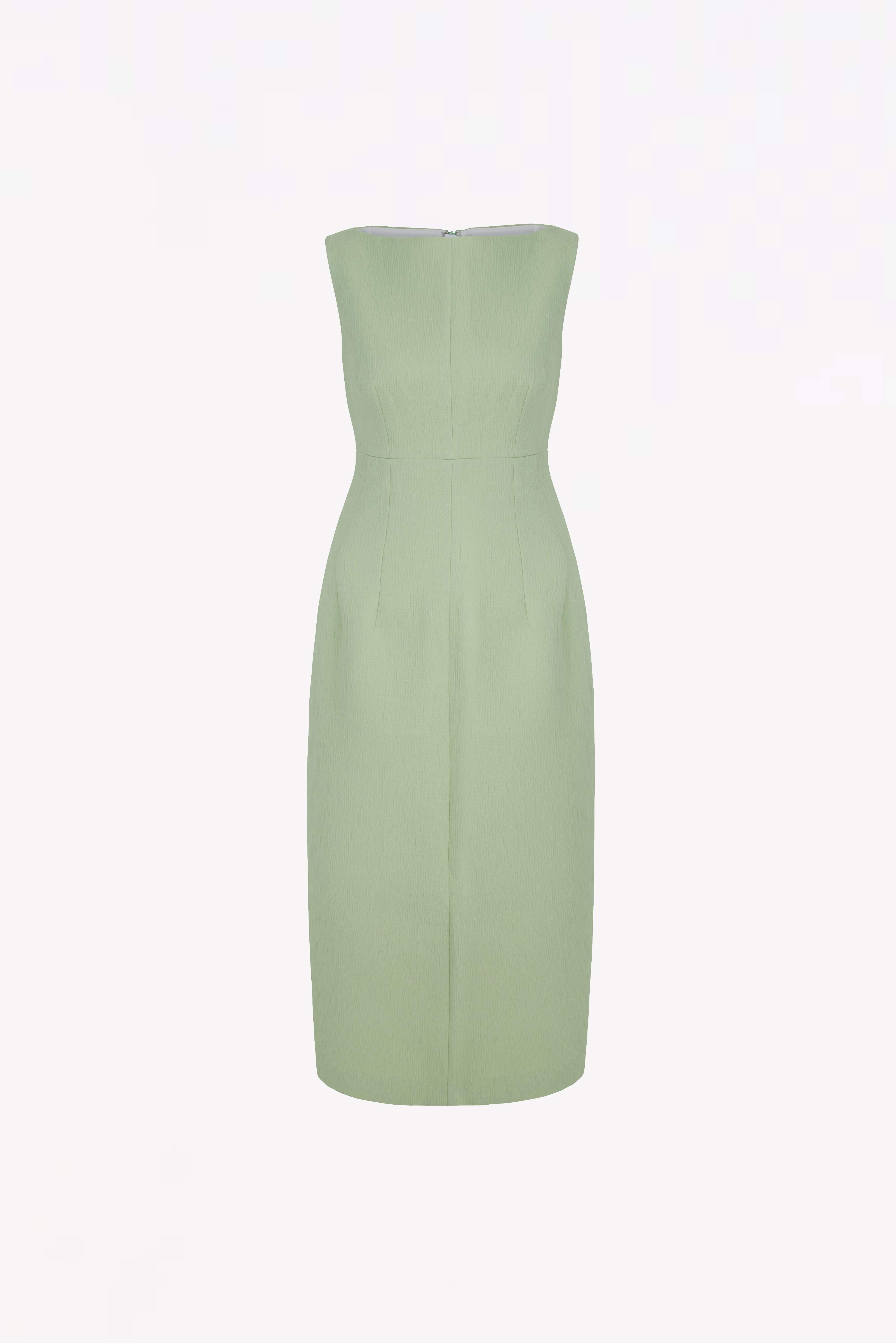 Lemon Green Sheath Column Strapless Party Dress