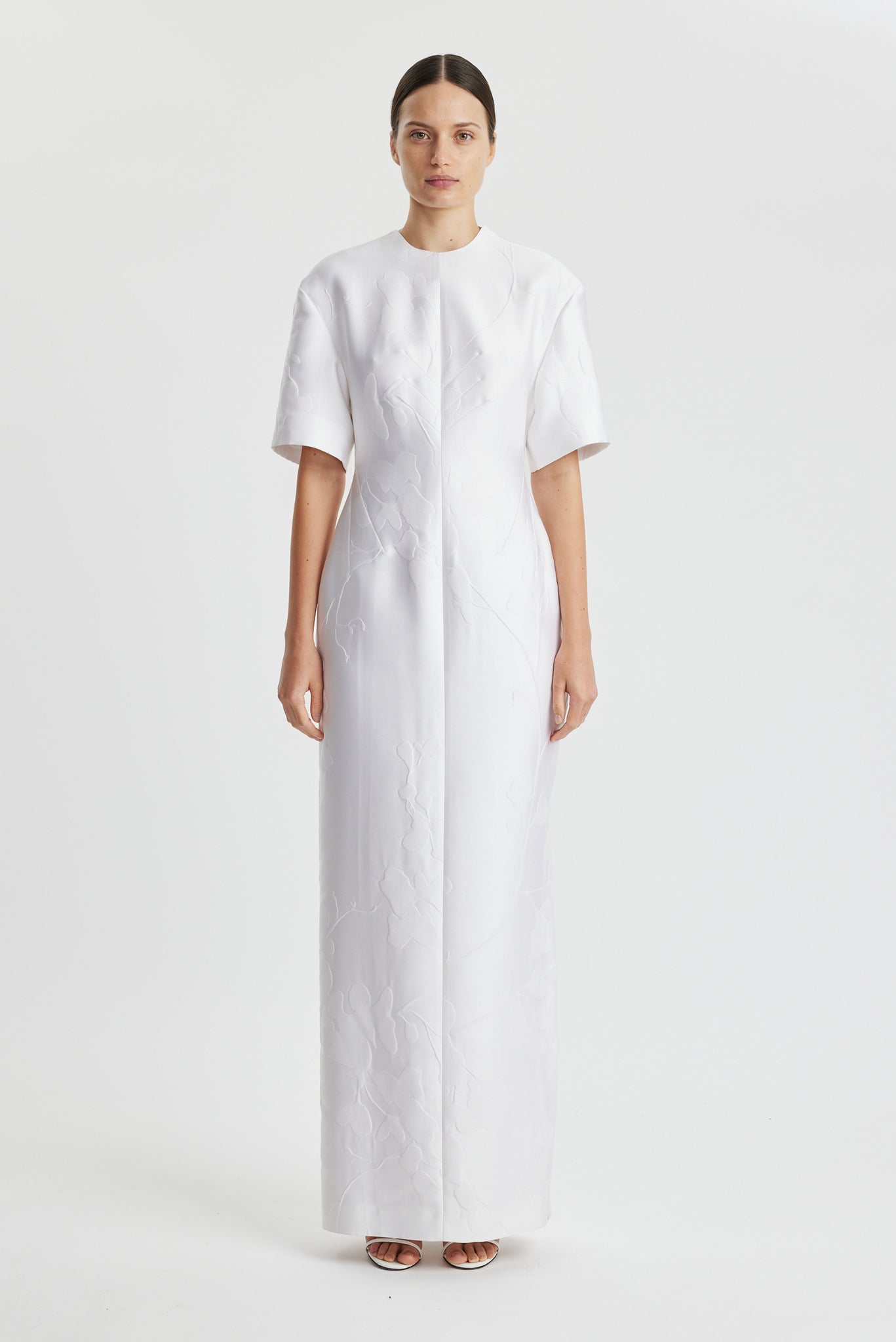 Sidres Dress In Optic White Embossed Cloque | Emilia WicksteadSidres Dress In Optic White Embossed Cloque | Emilia Wickstead