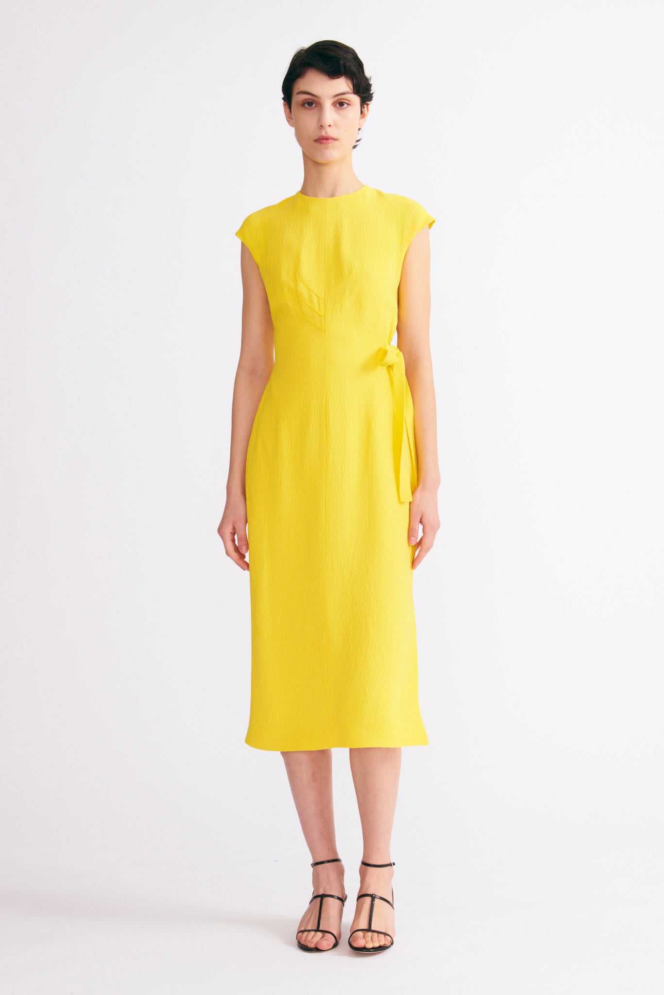 Sofiana Dress Lemon Yellow Viscose Crepe | Emilia Wickstead
