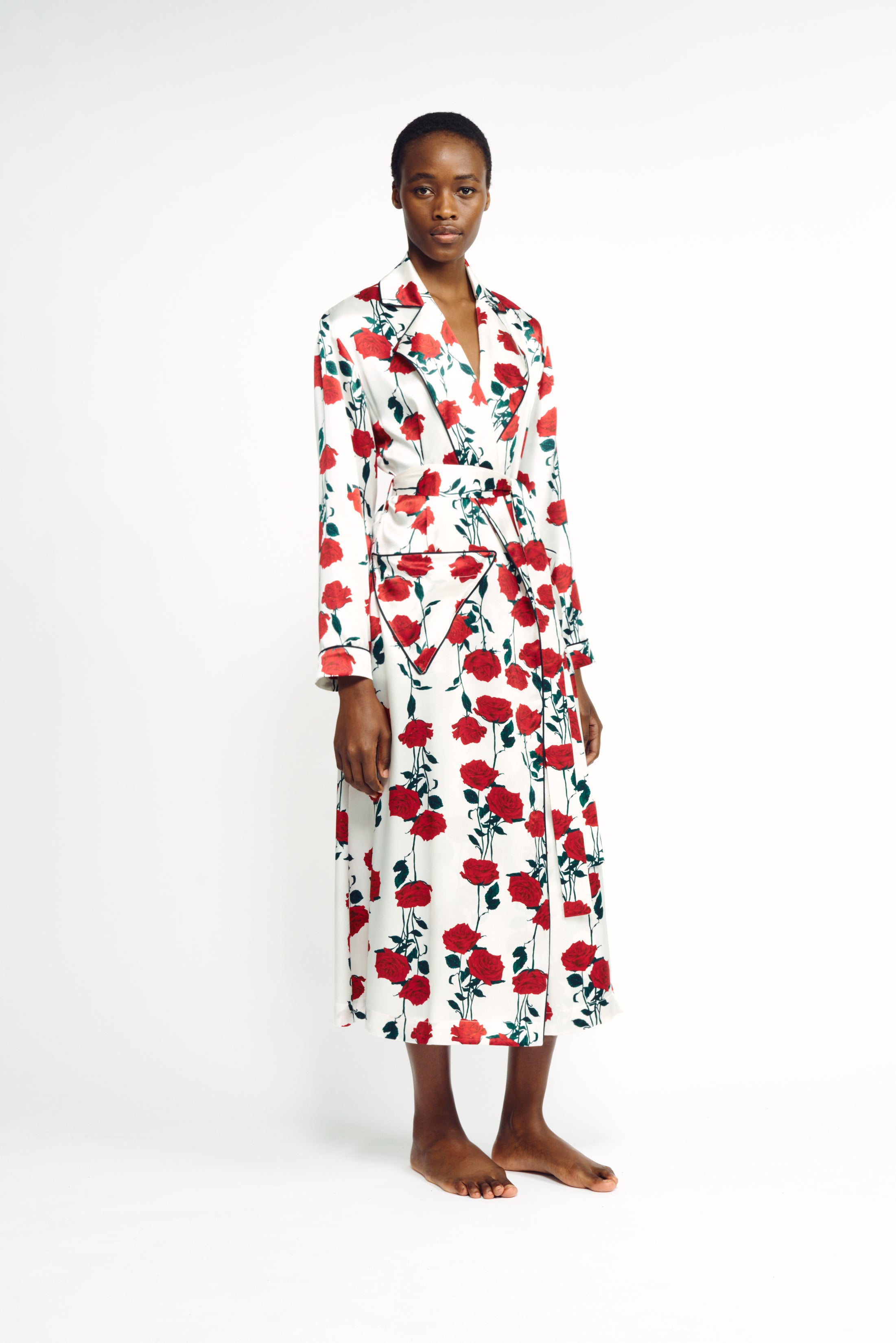 Silk wrap dressing gown outlet