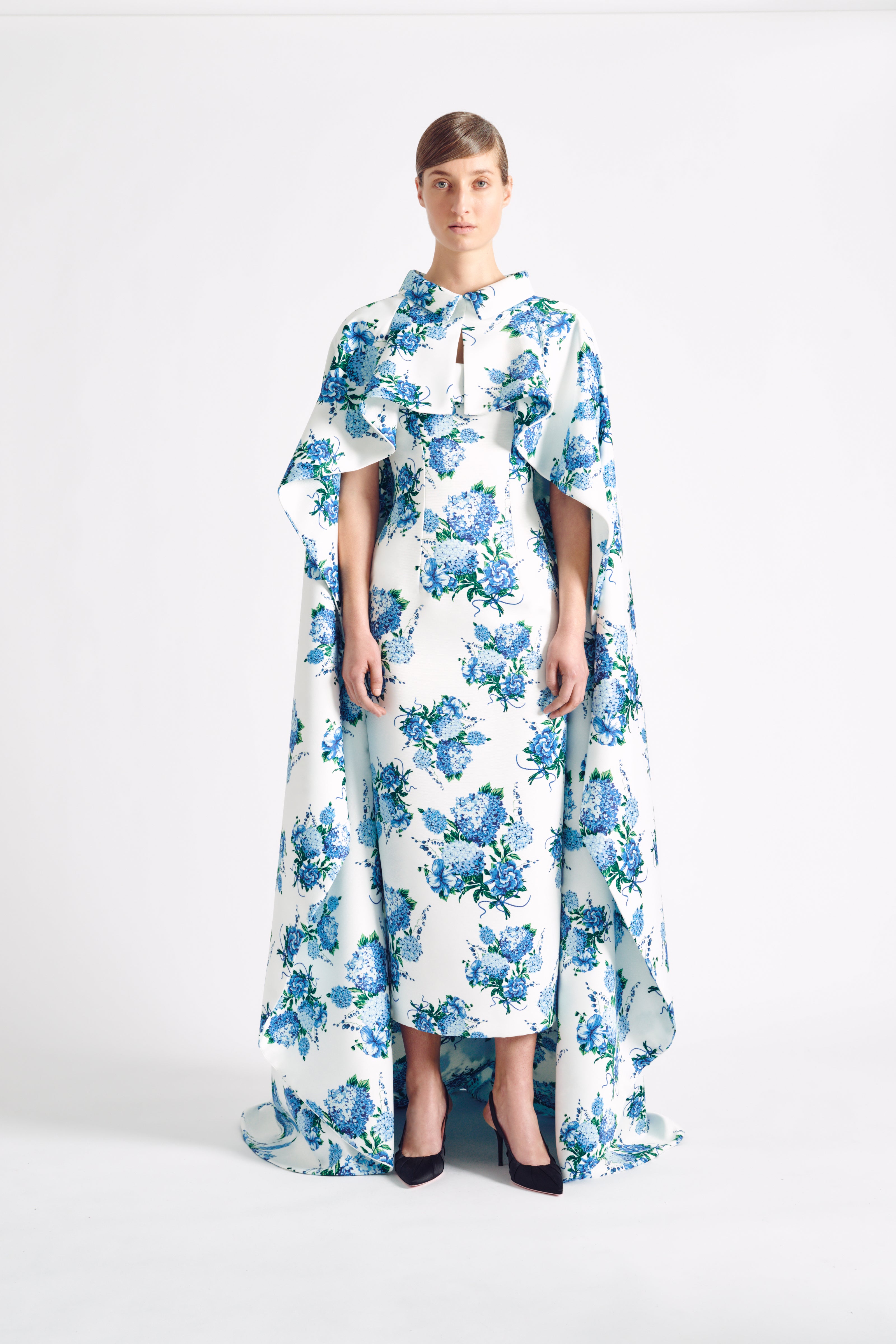 Floral cape dress top