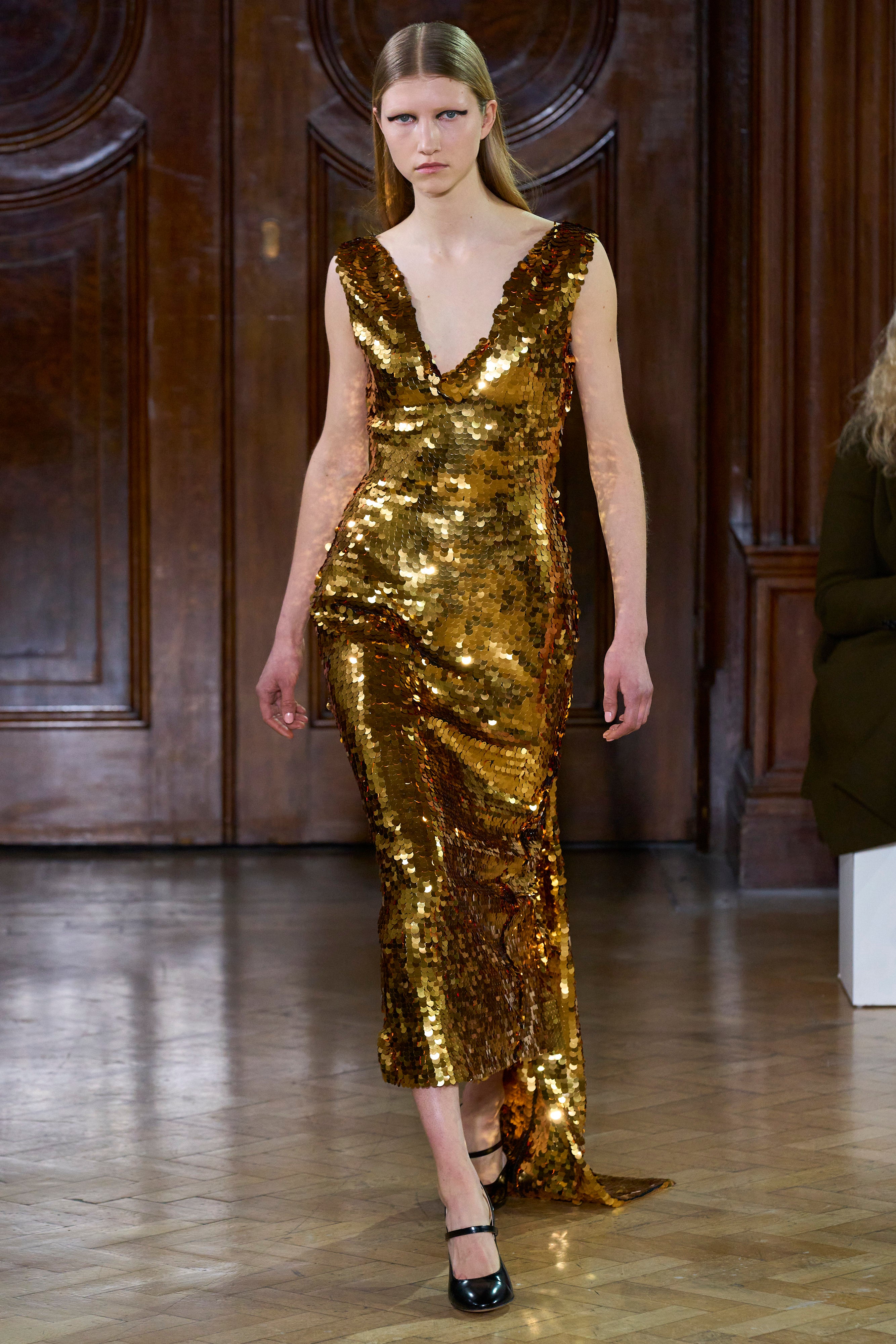 Jacira Dress in Gold Paillette Sequins | Emilia Wickstead Jacira Dress in Gold Paillette Sequins | Emilia Wickstead