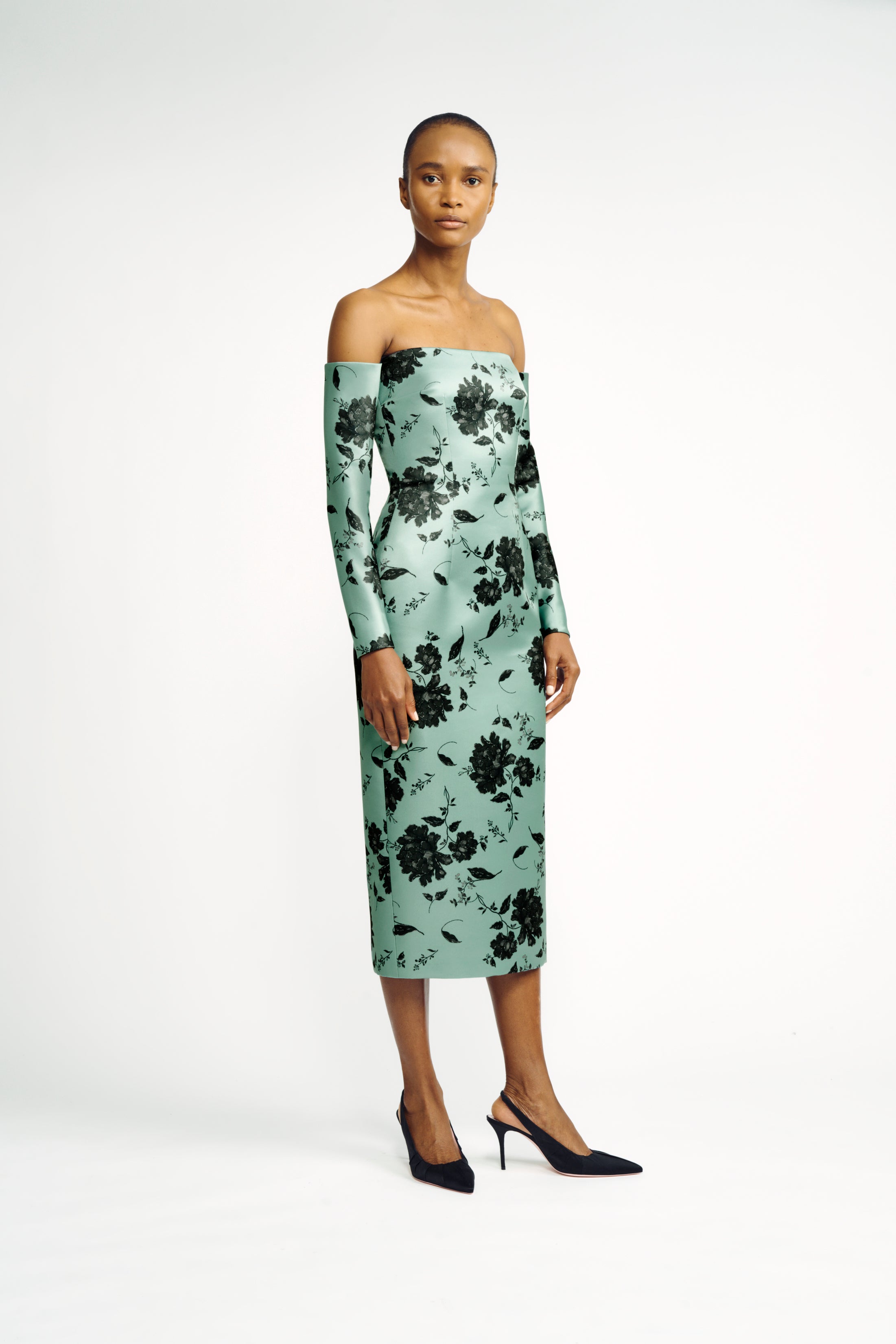 emilia wickstead off the shoulder dress Emilia Wickstead Zarit Off-the-shoulder Boucl-jacquard Maxi Dress - Women - Red Dresses