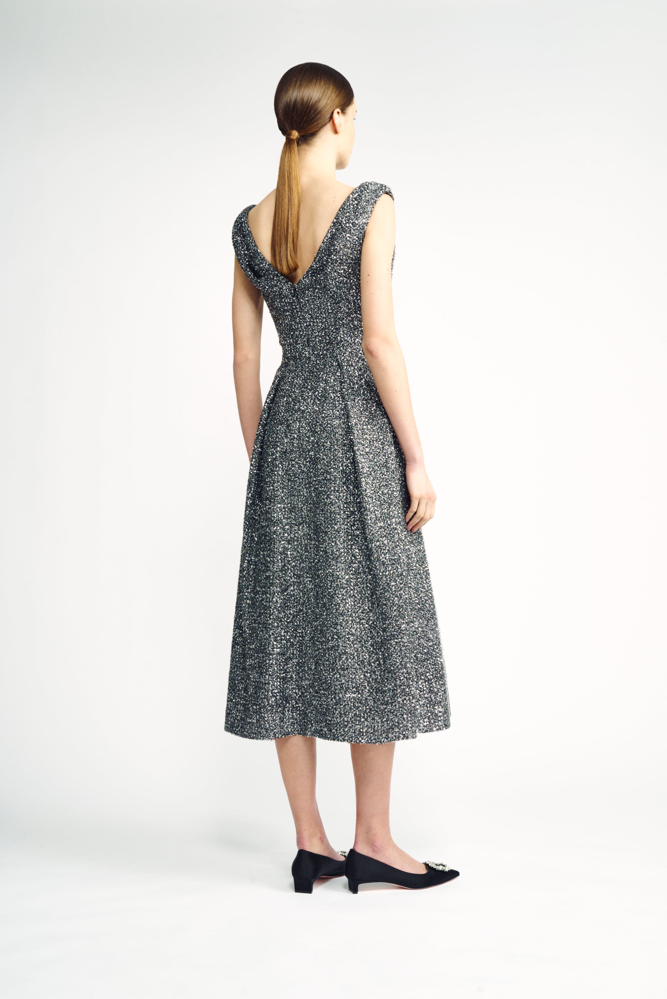 Lame Tweed The Talia Dress | Emilia Wickstead Silver / 12