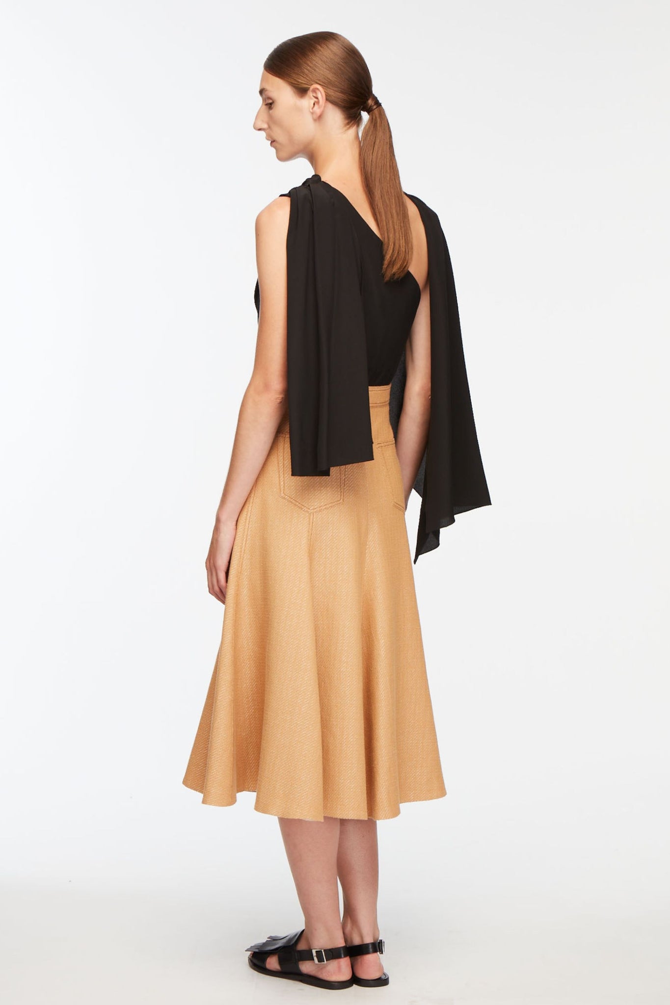 Rosie Top In Black Silk Crepe De Chine