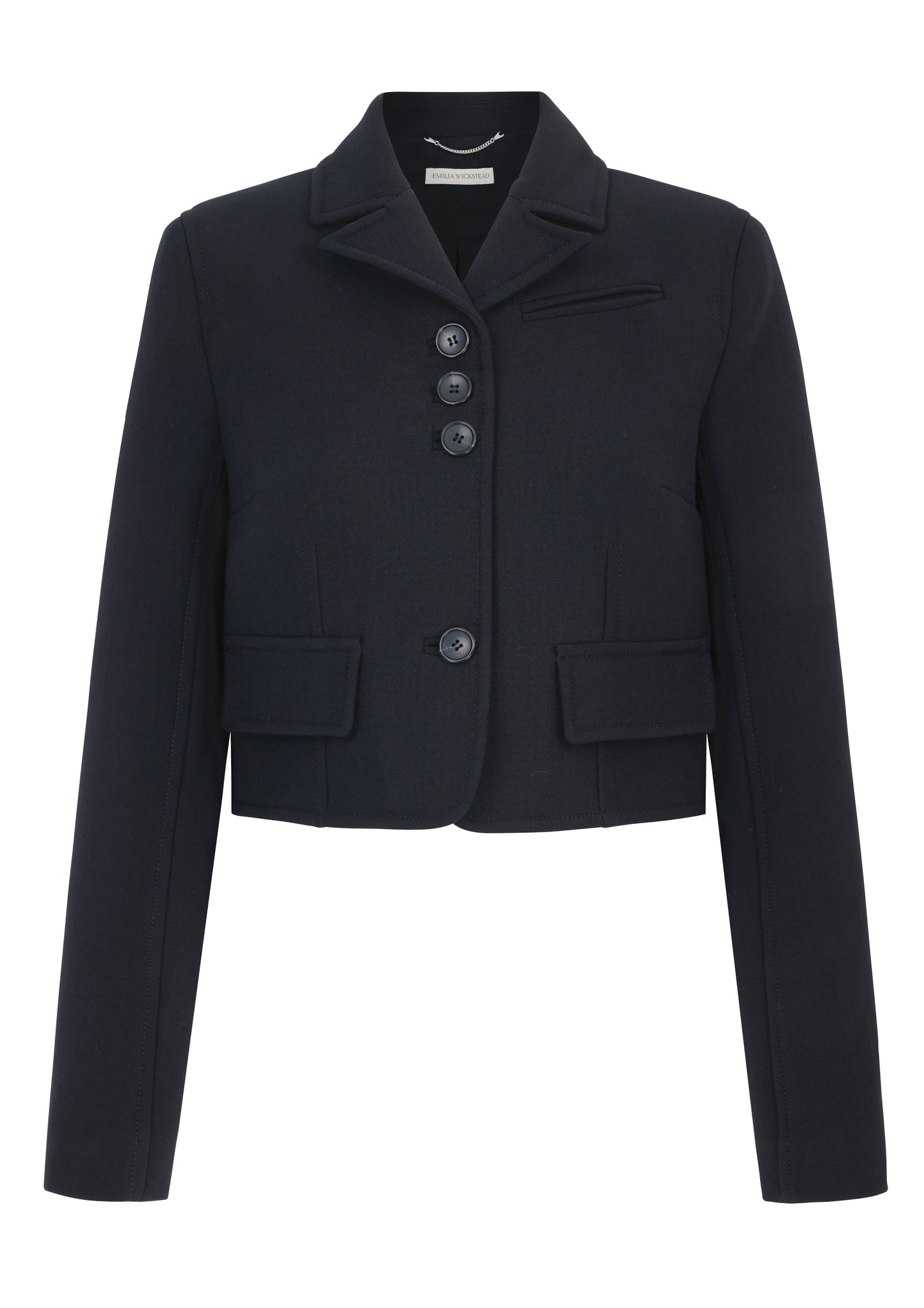 Chapel Jacket In Black Birdseye Suiting